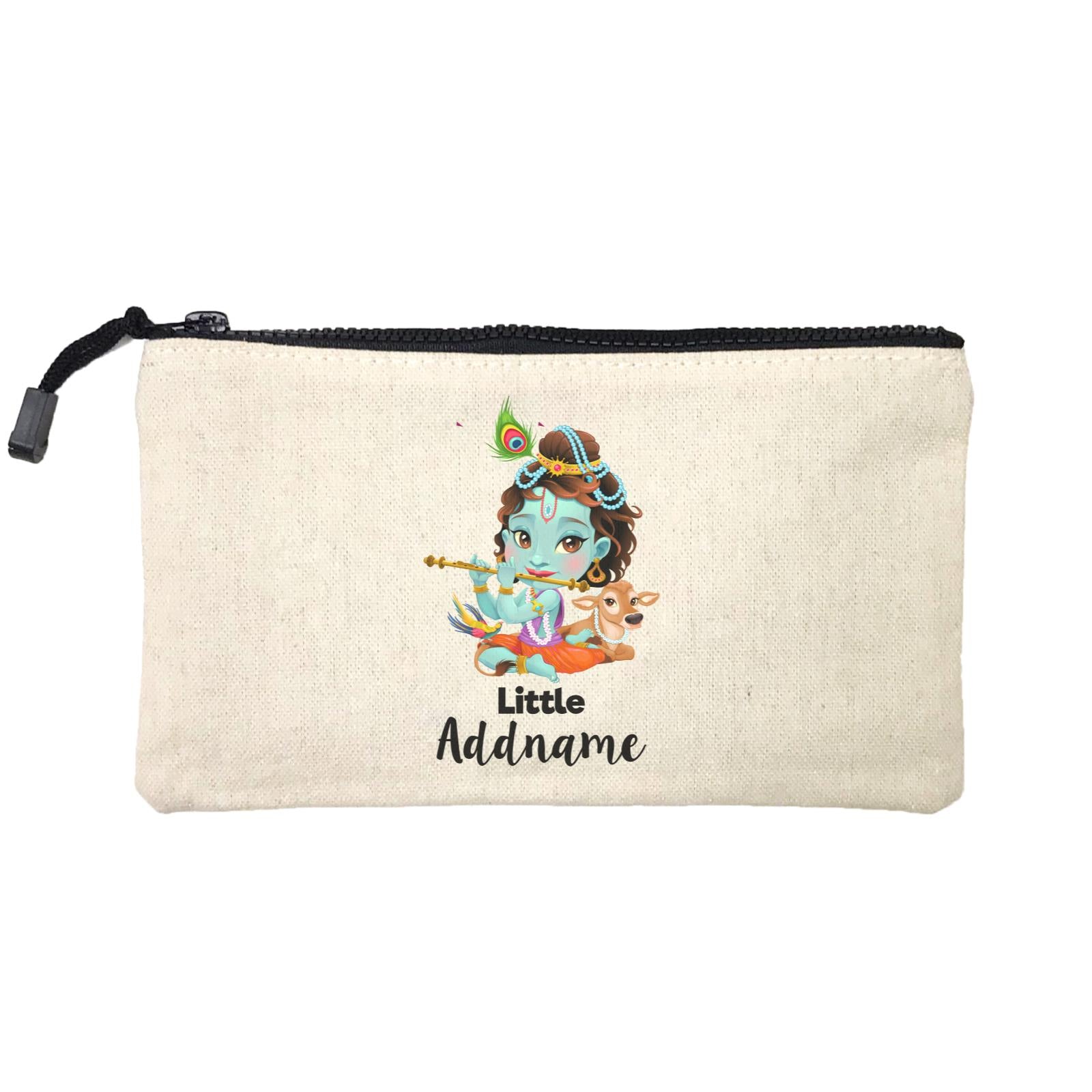 Artistic Krishna Playing Flute with Cow Little Addname Mini Accessories Stationery Pouch
