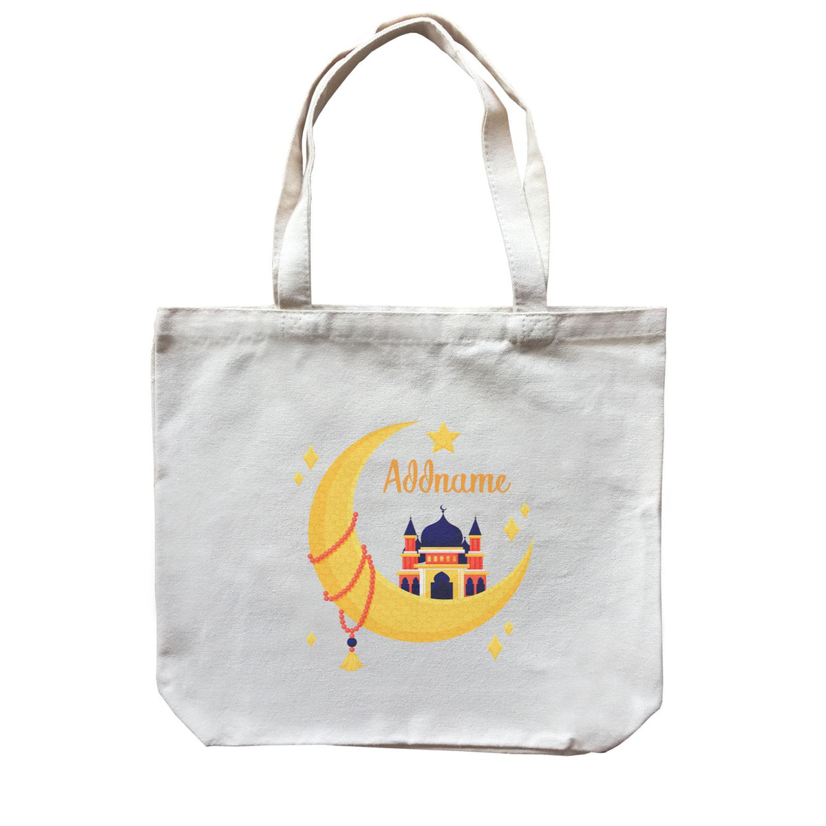 Raya Moon Islamic Moon Star And Mosque Addname Accessories Canvas Bag