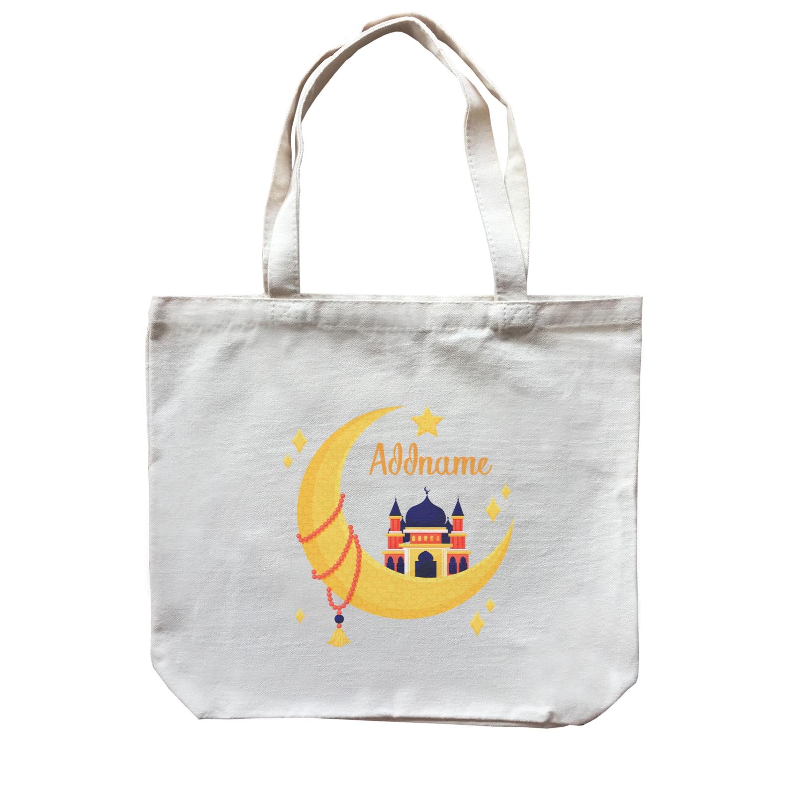 Raya Moon Islamic Moon Star And Mosque Addname Accessories Canvas Bag