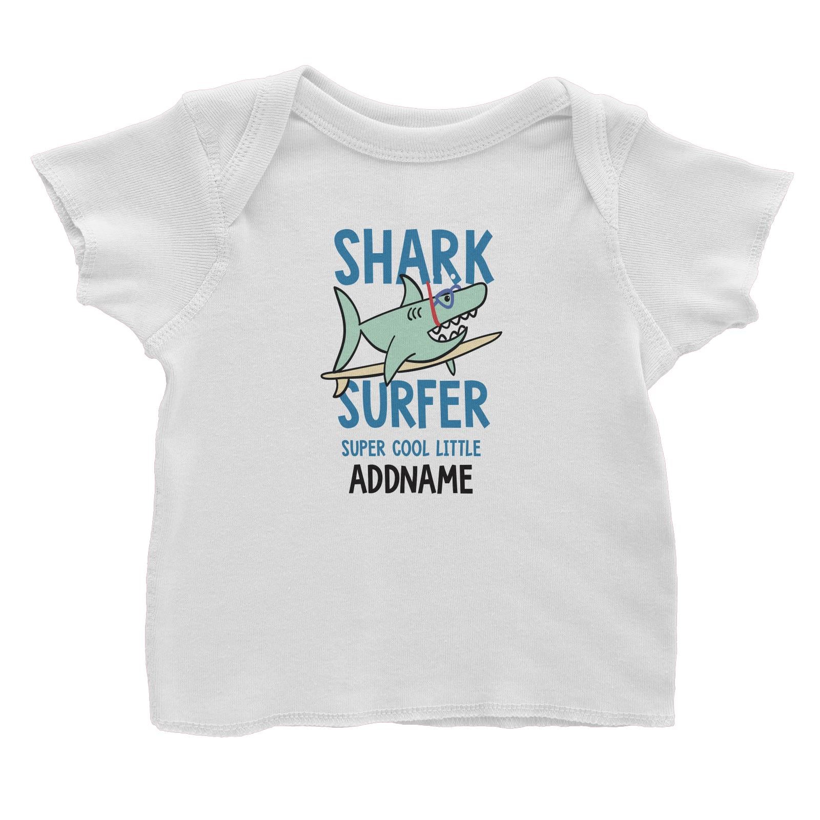 Cool Vibrant Series Shark Surfer Super Cool Little Addname Baby T-Shirt [SALE]