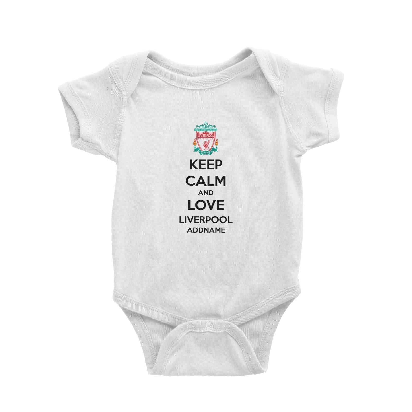 Liverpool Football Keep Calm And Love Serires Addname Baby Romper