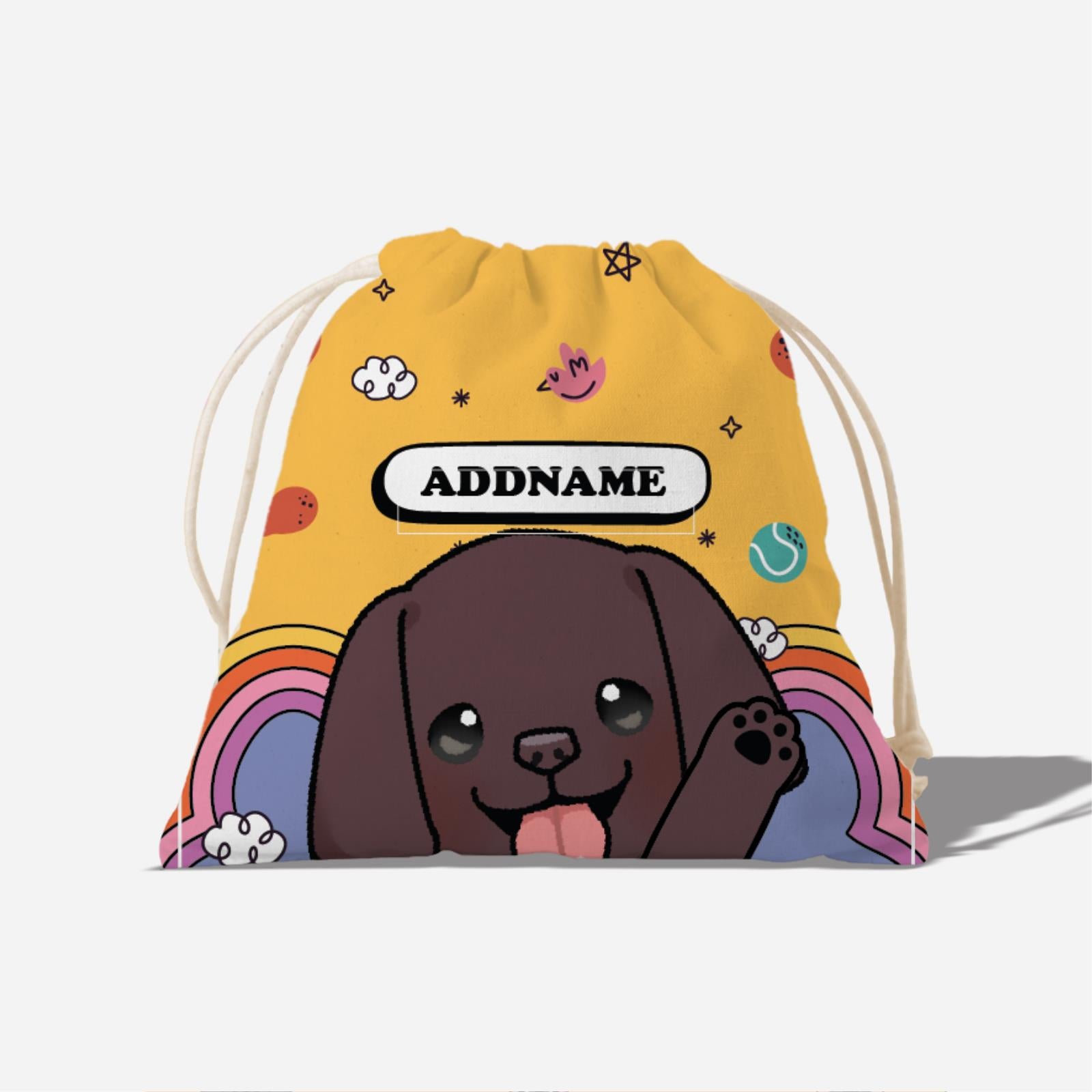 Paw Print Series Full Print Satchel - Brown Labrator Retriever