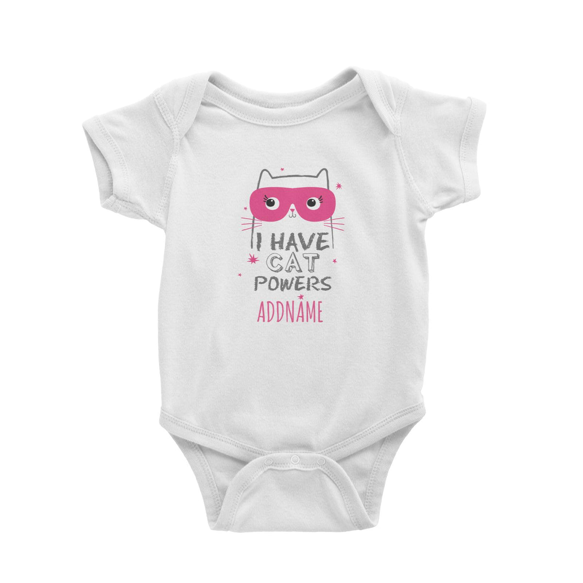 I Have Cat Powers Addname White Baby Romper