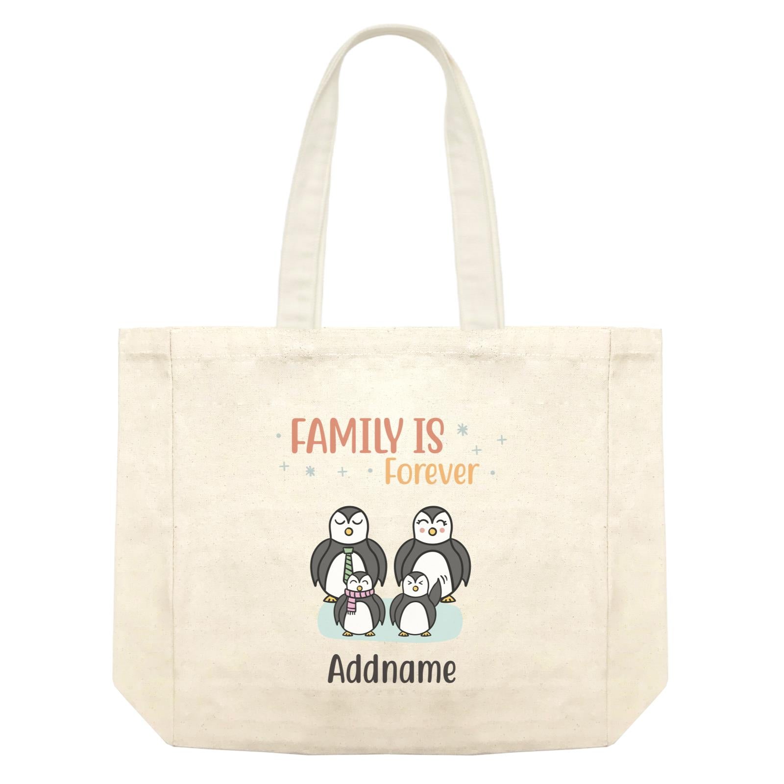 Penguin Family Family Is Forever Penguin Group Addname Shopping Bag