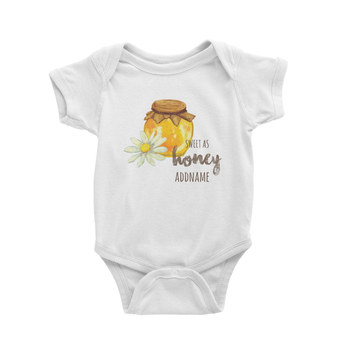 Sweet As Honey White Baby Romper