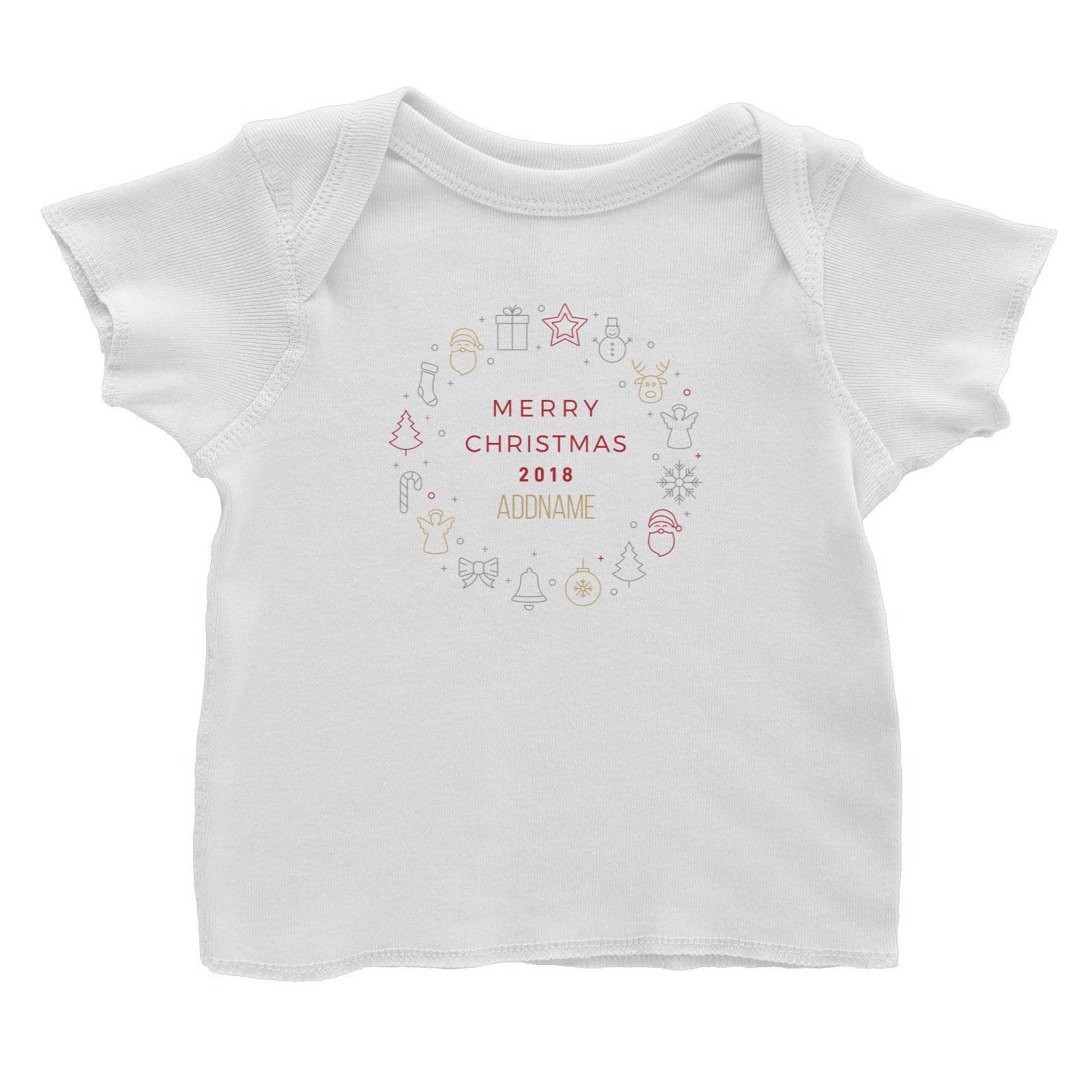 Christmas Minimalist Frame 2018 Addname Baby T-Shirt