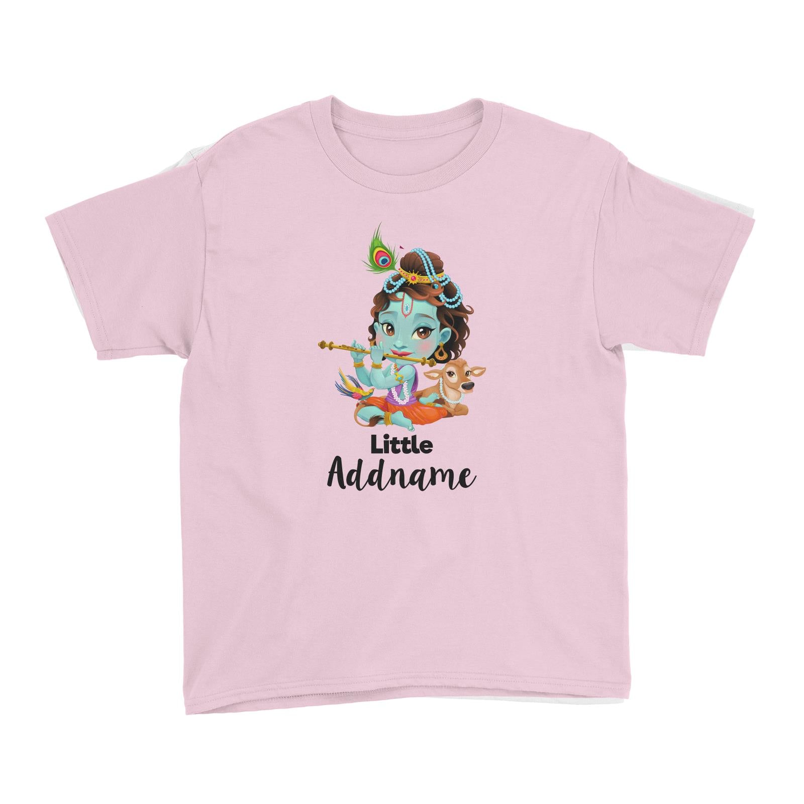 Artistic Krishna Playing Flute with Cow Little Addname Kid's T-Shirt