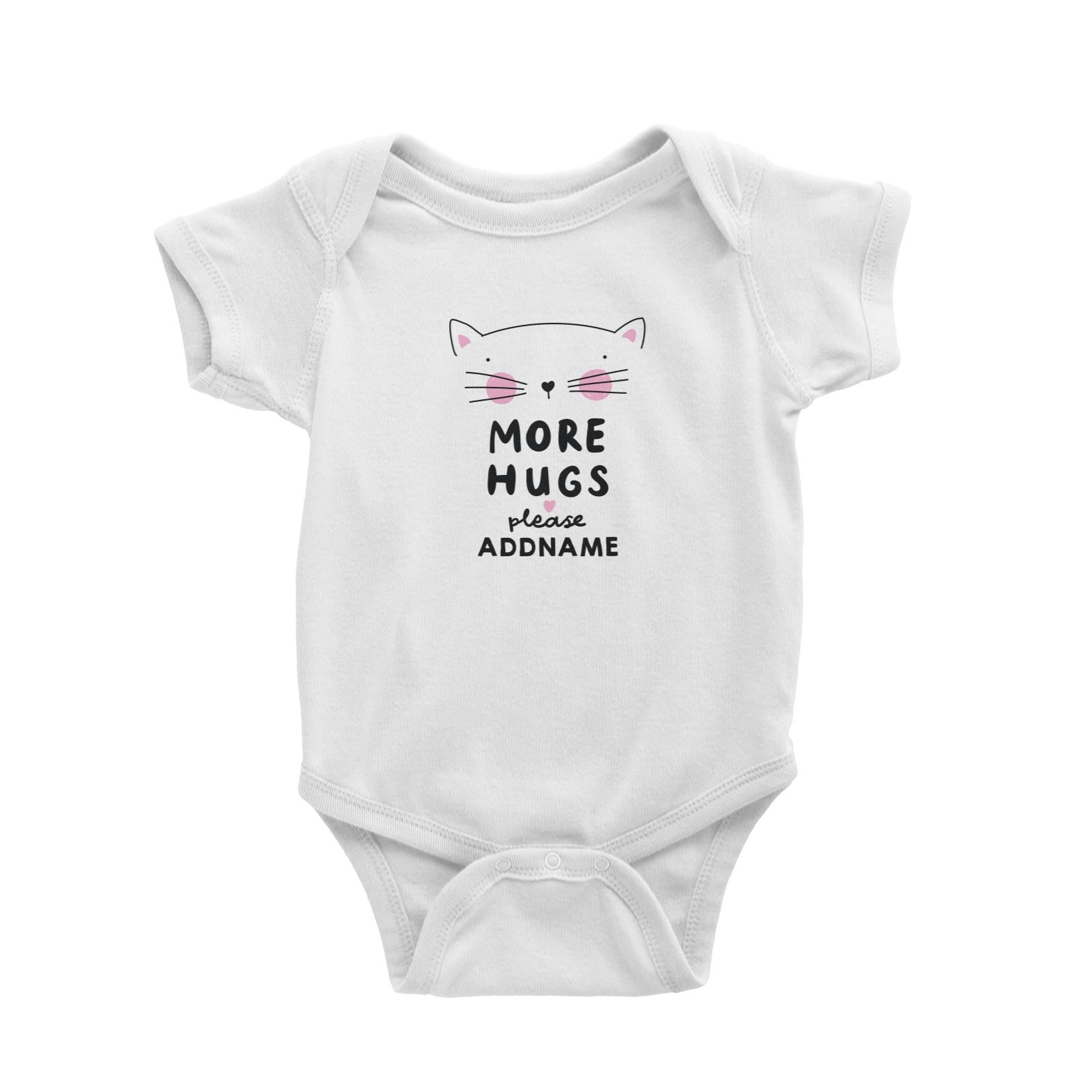 Cool Vibrant Series More Hugs Please Kitty FaceAddname Baby Romper