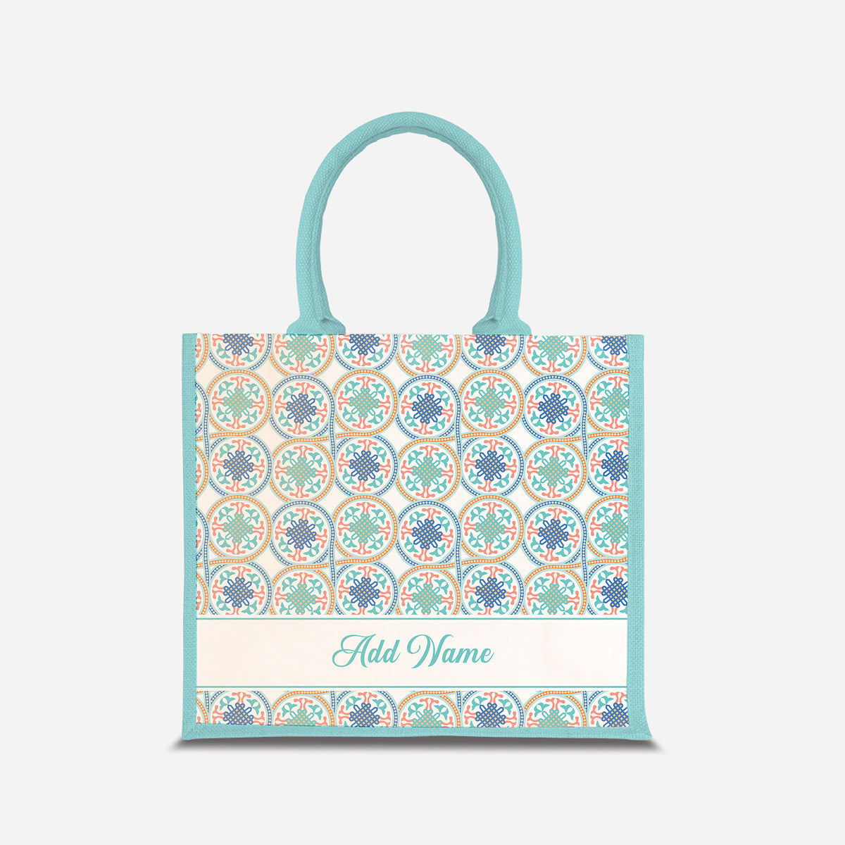 Moroccan Series Half Lining Jute Bag - Chahid Light Blue