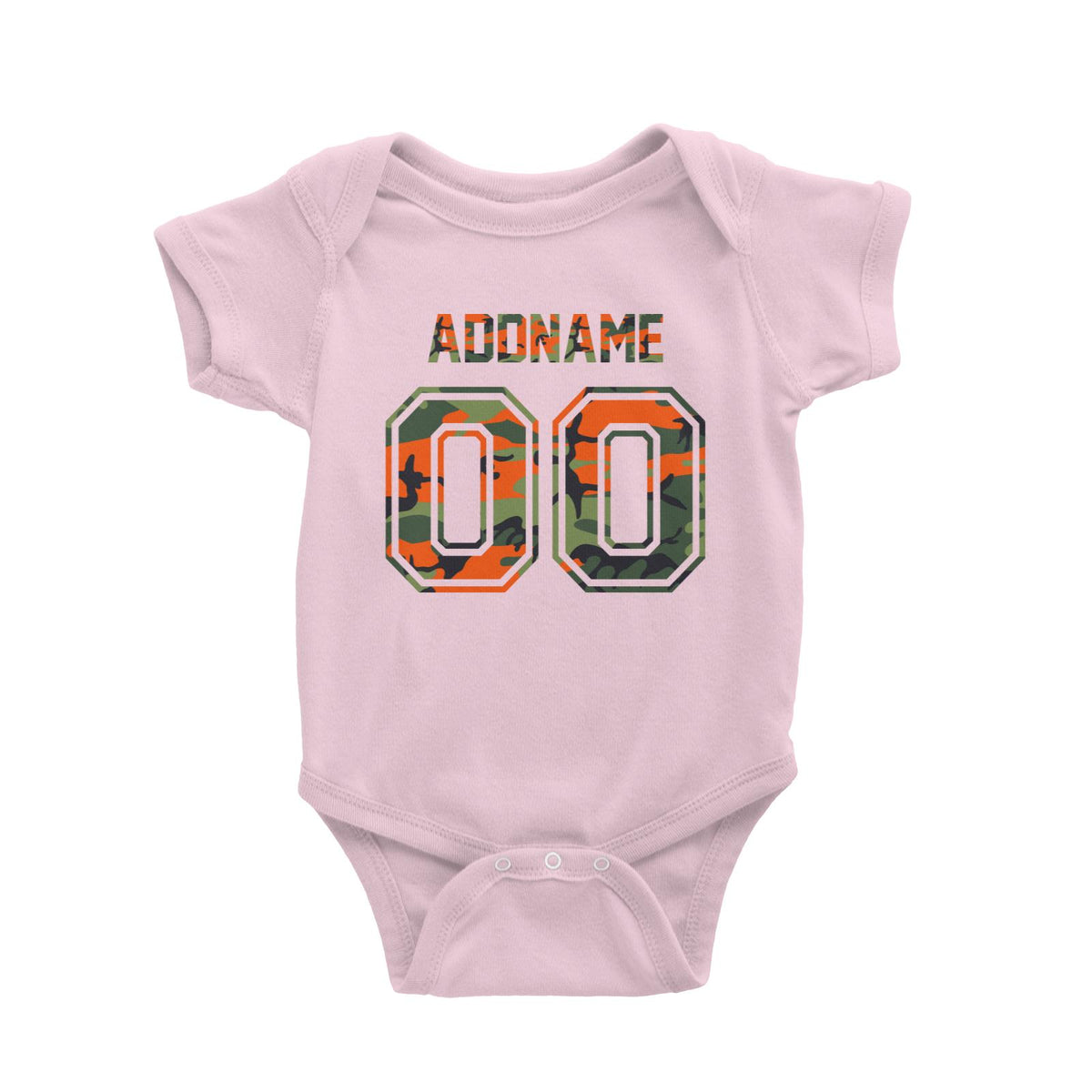 Jersey Red Camo With Name and Number Baby Romper