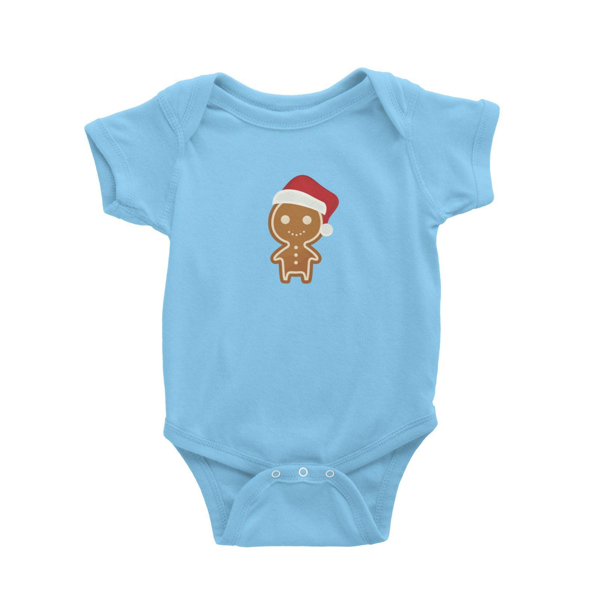Cute Gingerbread Man with Santa Hat Baby Romper Christmas Matching Family Funny