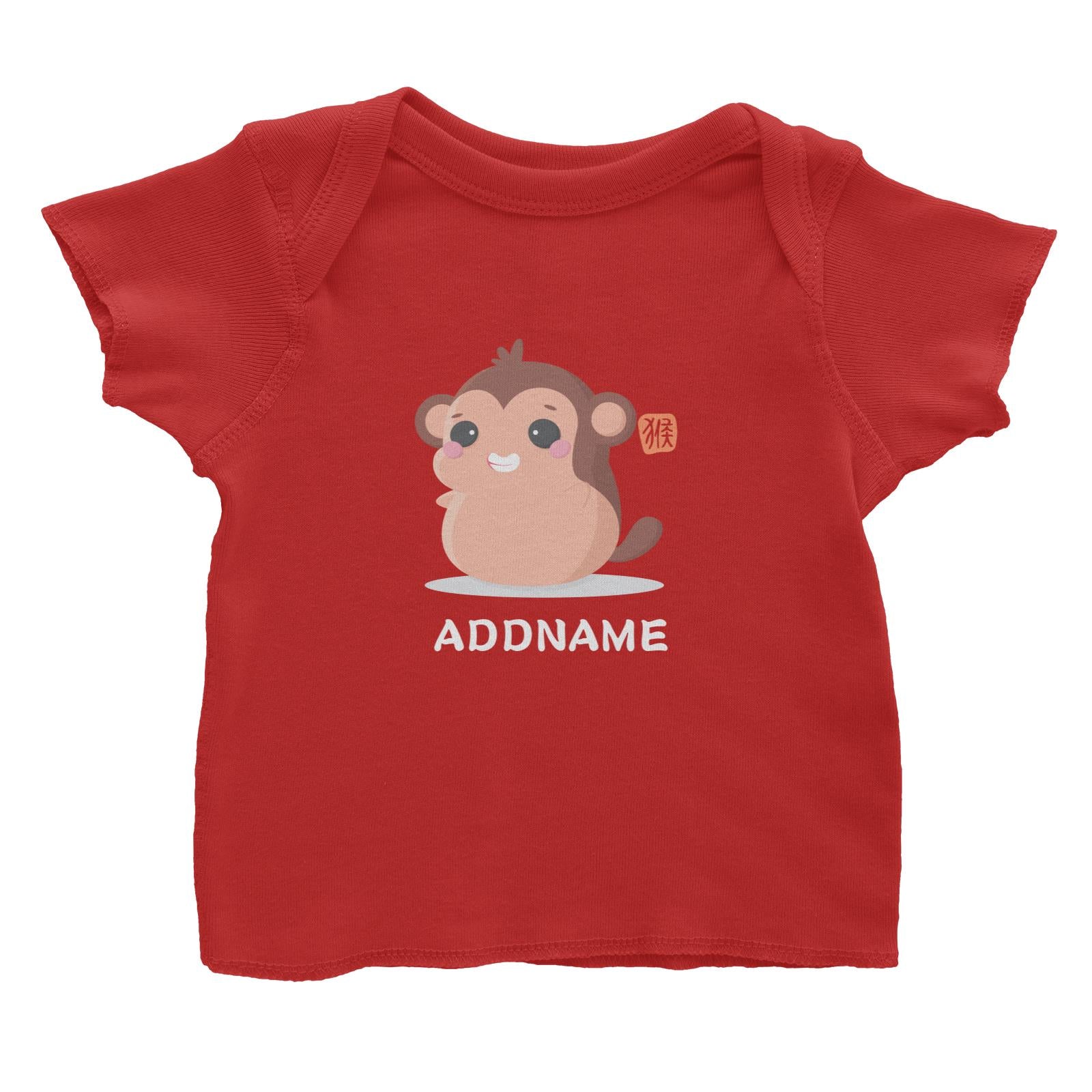 Chinese New Year Cute Twelve Zodiac Animals Monkey Addname Baby T-Shirt