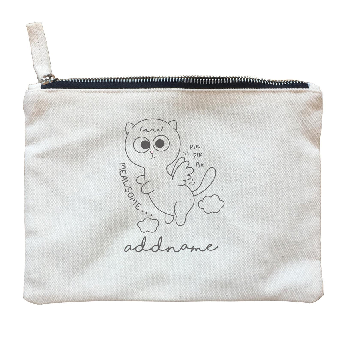 Cool Cute Animals Cats Angel Cat Meawsome Addname Zipper Pouch