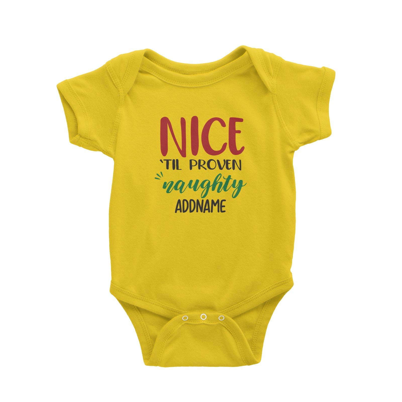 Xmas Nice till Proven Naughty Baby Romper