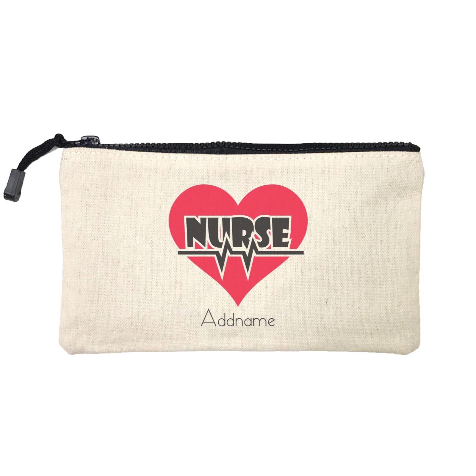 Nurse with Pink Heart Mini Accessories Stationery Pouch