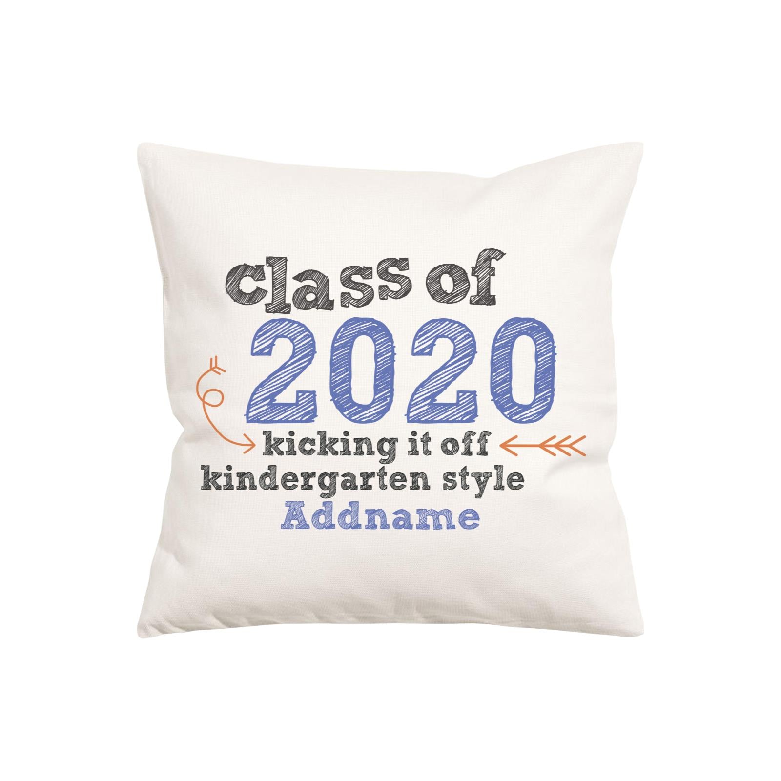 Graduation Series Kicking it off Kindergarten Style Pillow Cushion Cover with Inner Cushion