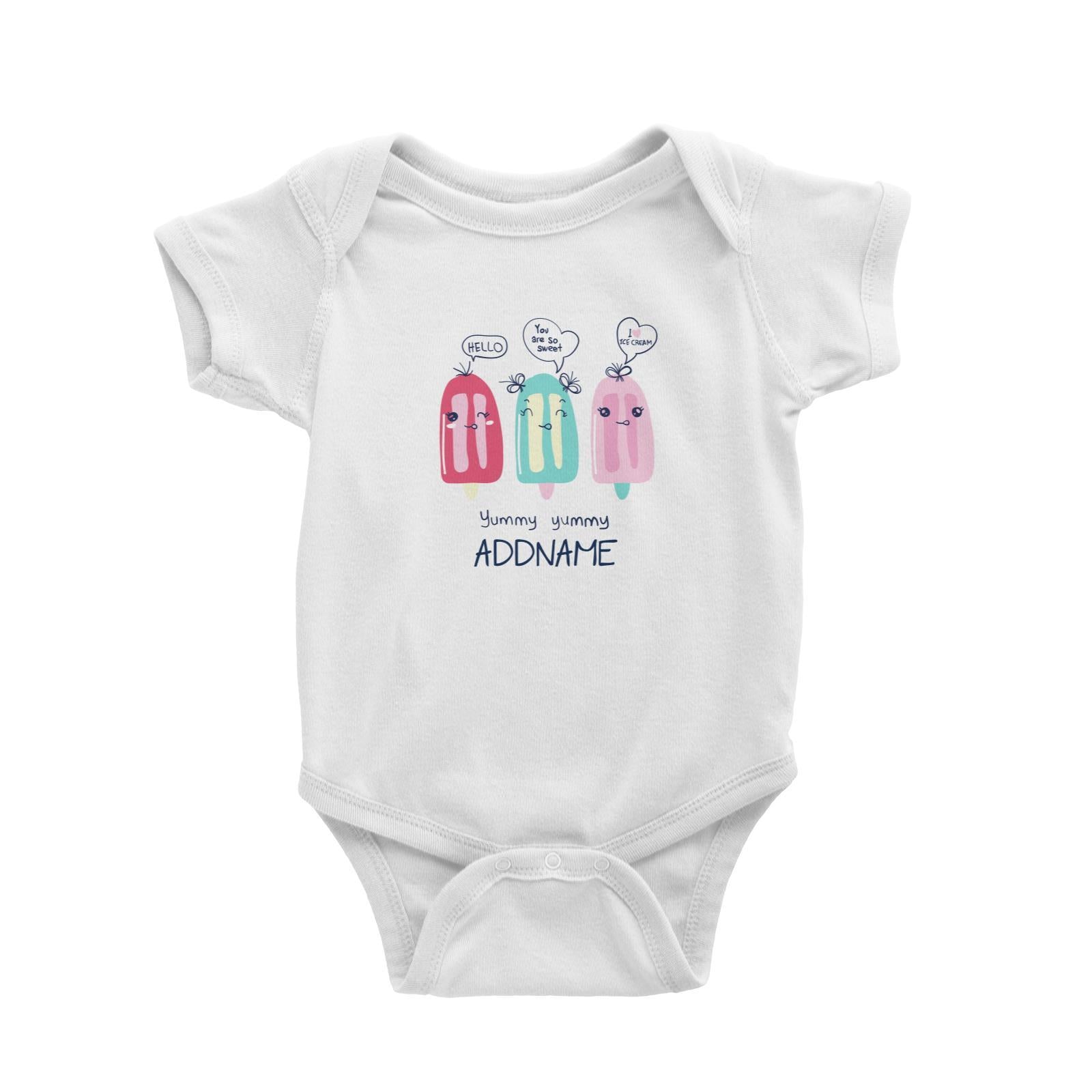 Cool Vibrant Series Yummy Ice Cream Addname Baby Romper