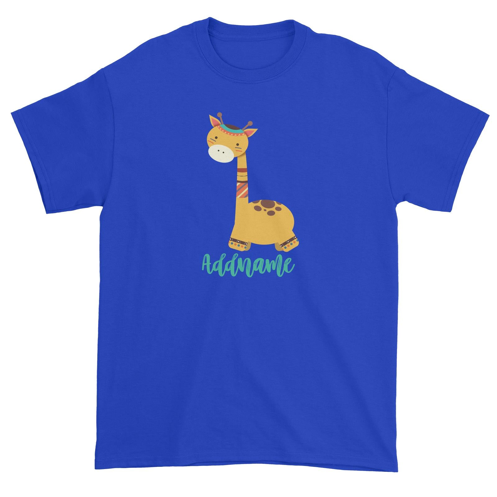 Animal Tribal Giraffe Addname Unisex T-Shirt