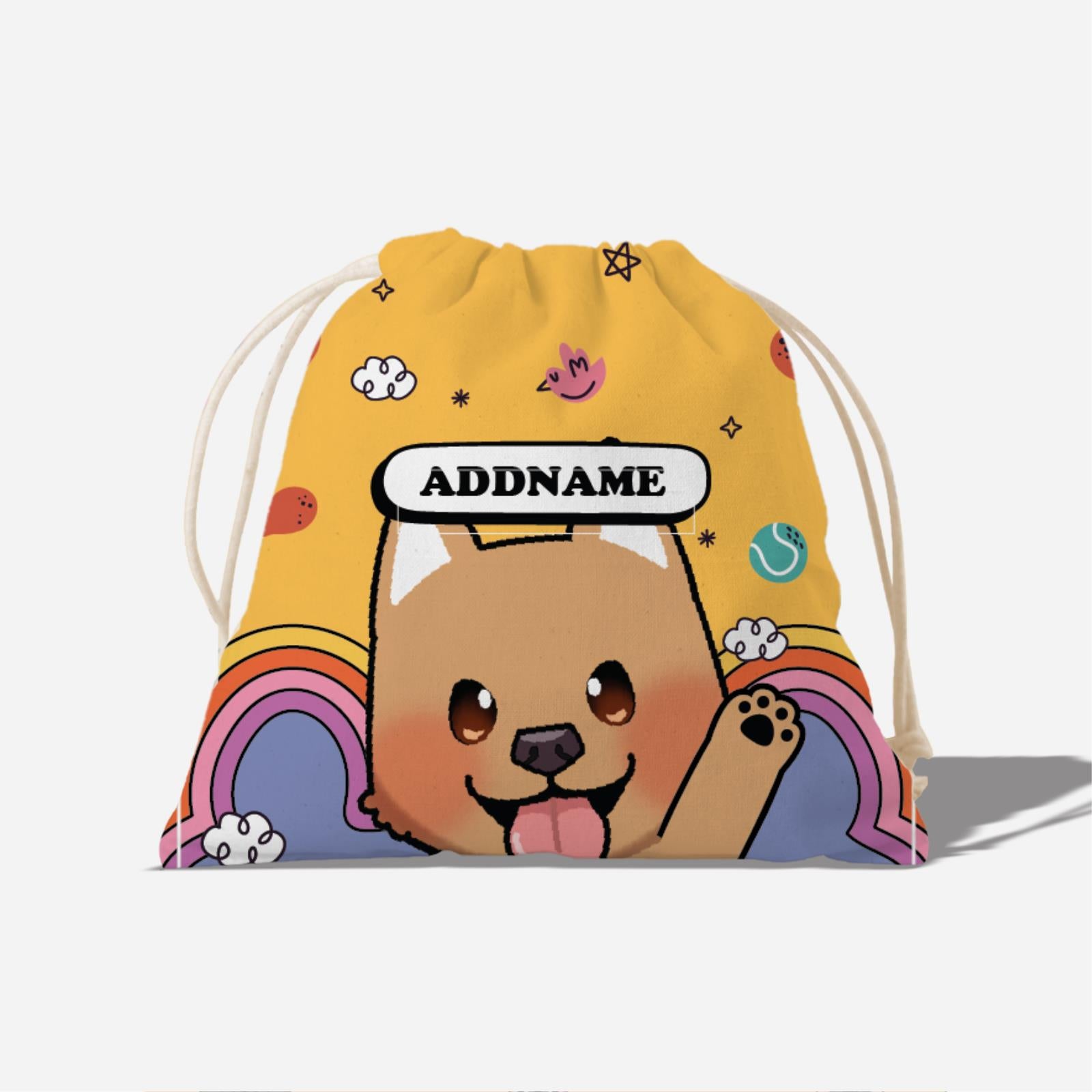 Paw Print Series Full Print Satchel - Brown Mix