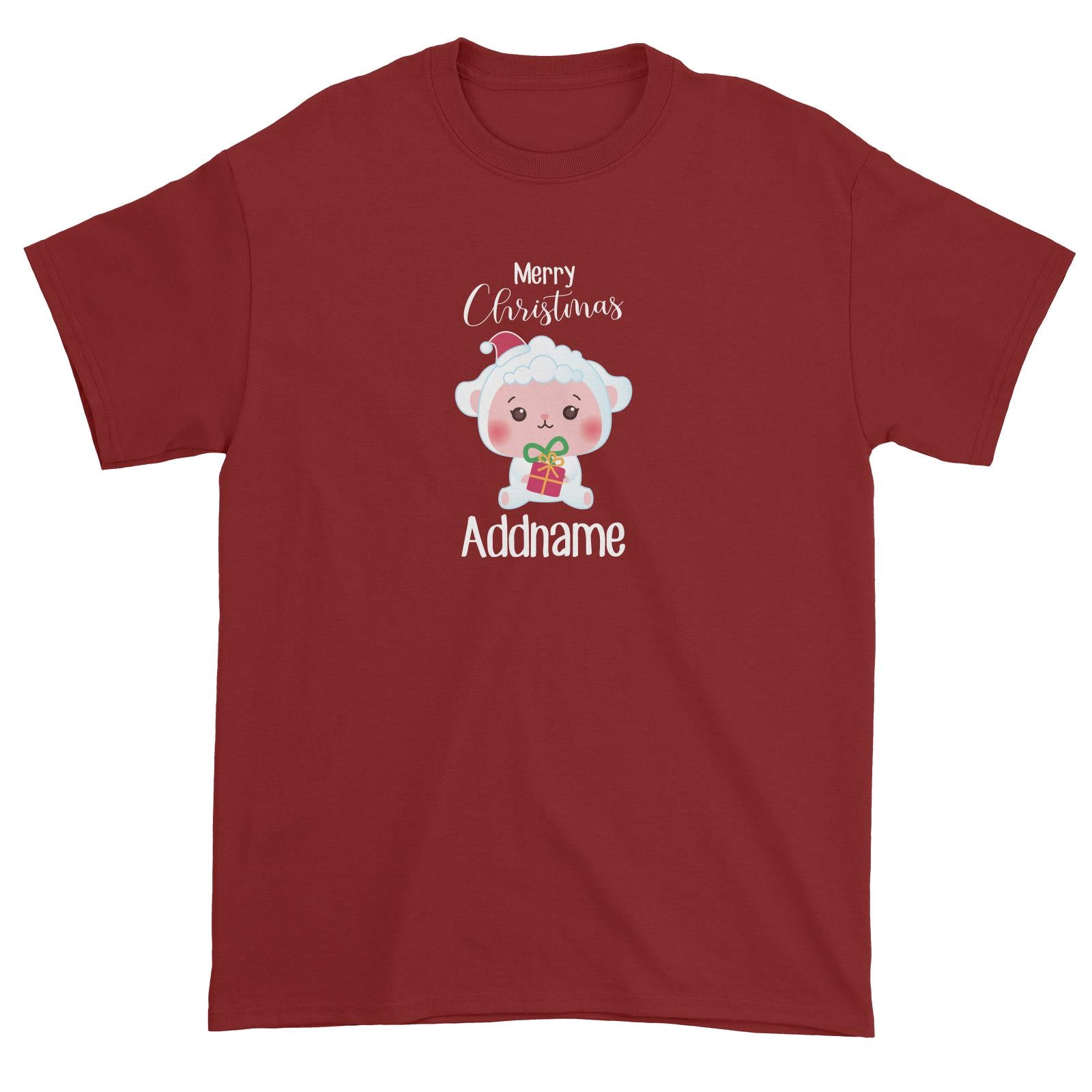 Christmas Cute Animal Series Sheep Merry Christmas Unisex T-Shirt