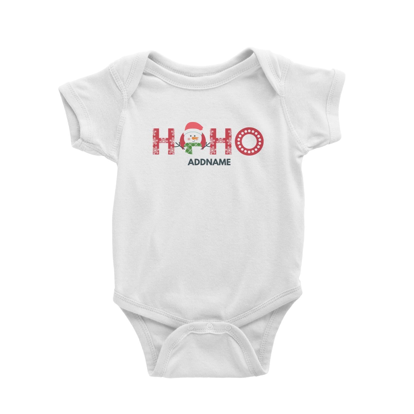 Christmas HOHO With Snowman Addname Baby Romper