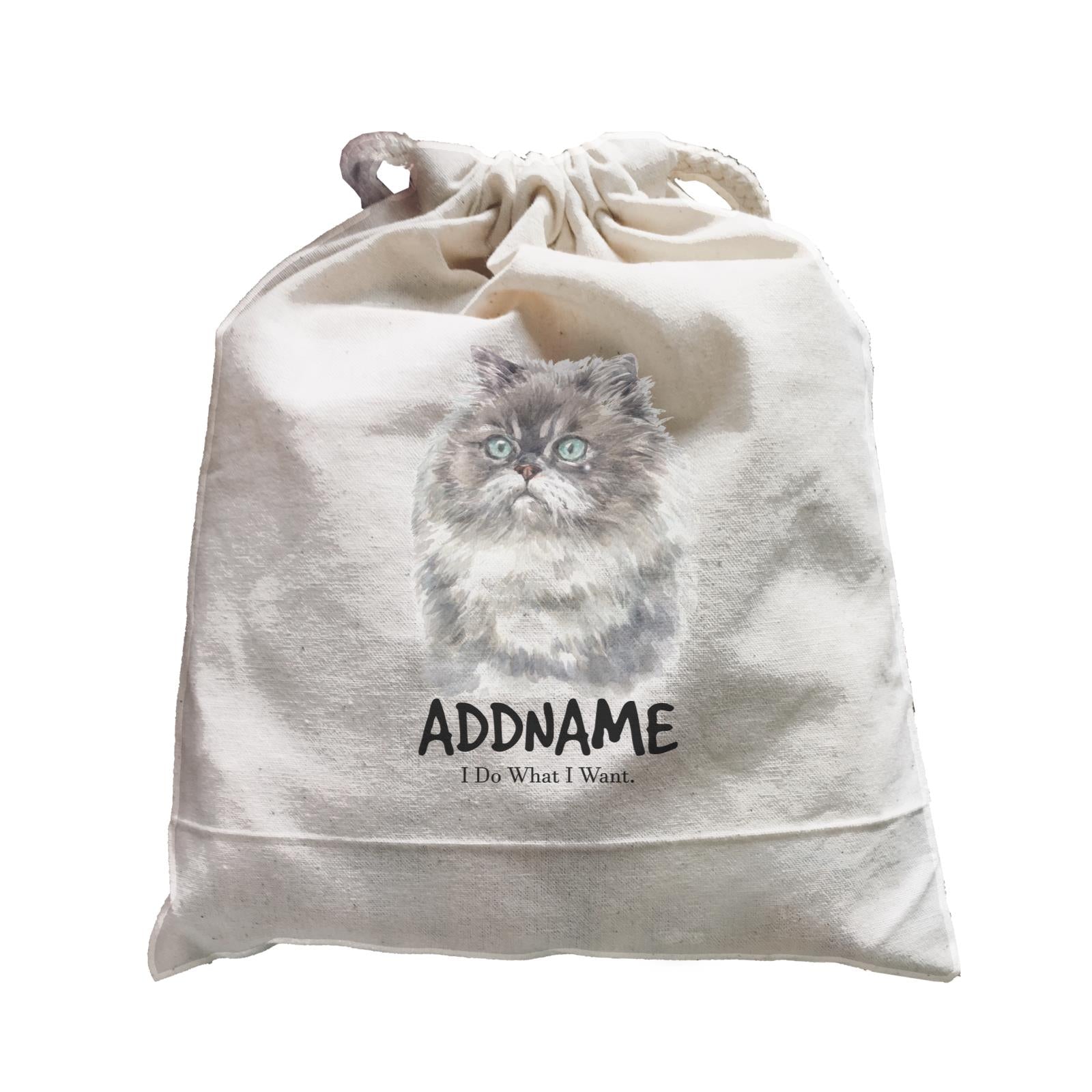 Watercolor Cat Himalayan Grey I Do What I Want Addname Satchel