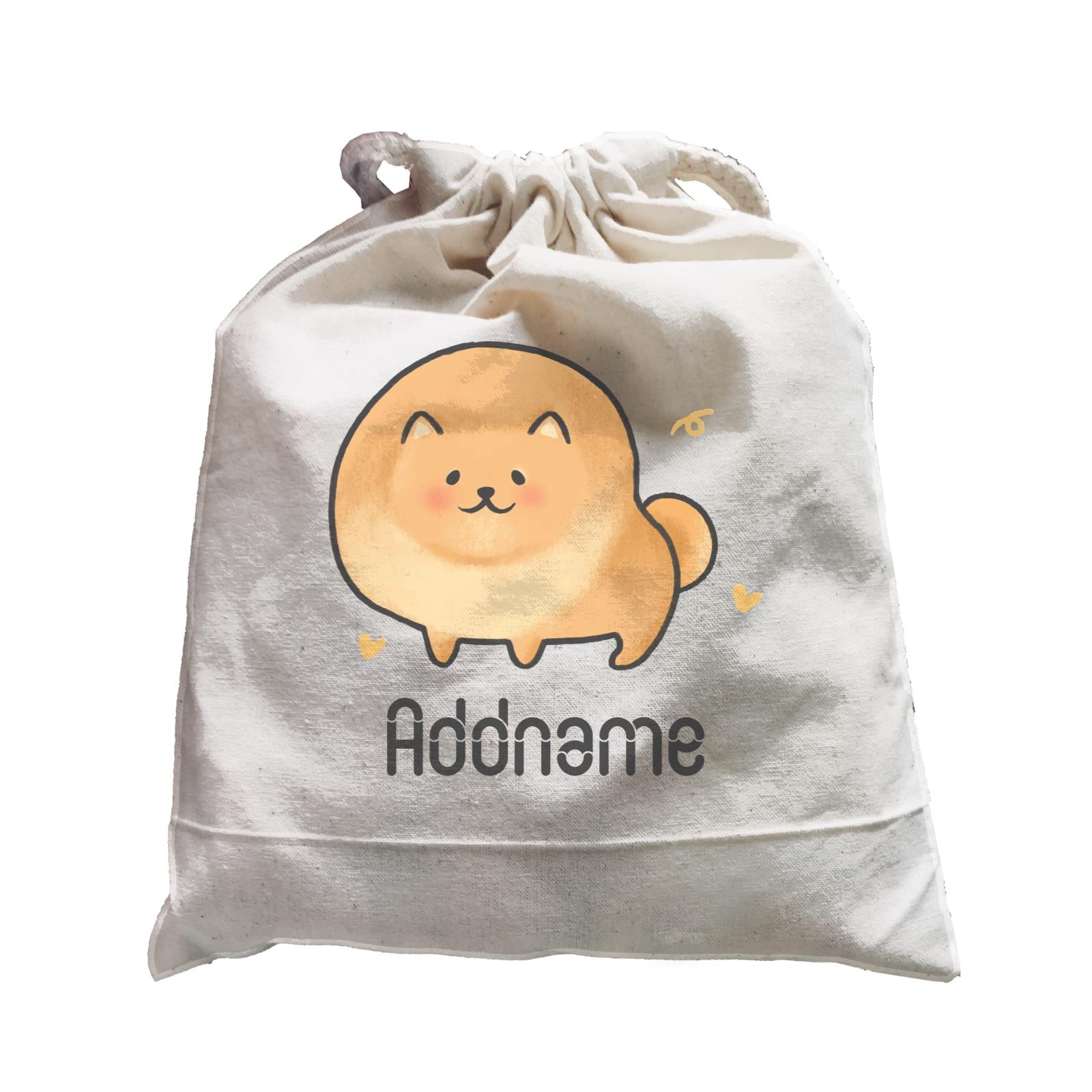 Cute Hand Drawn Style Pomeranian Addname Satchel