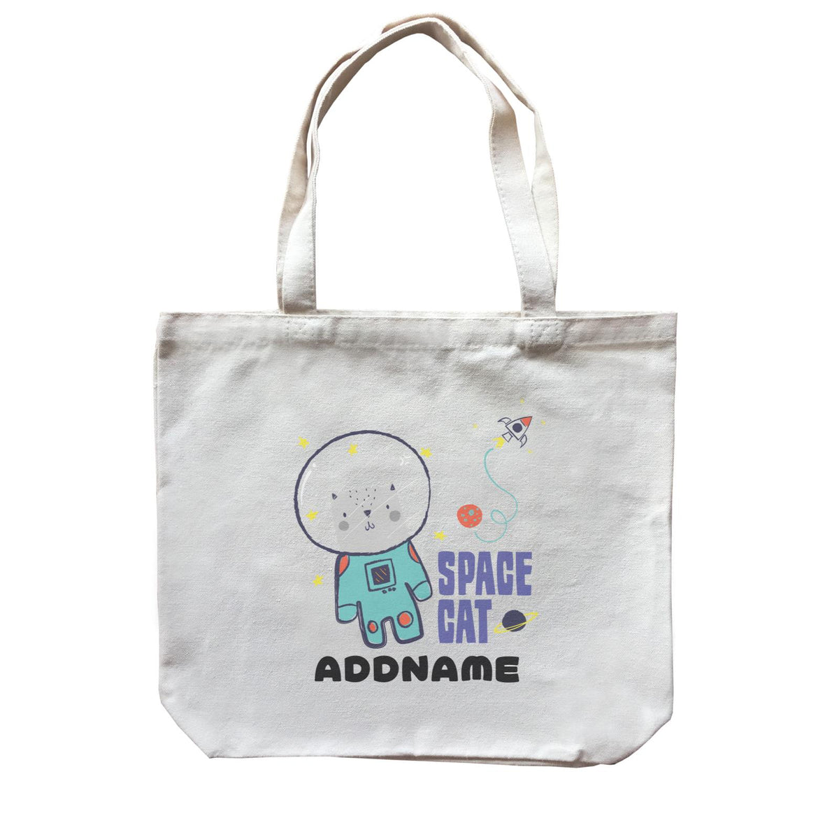 Space Cat Addname Canvas Bag
