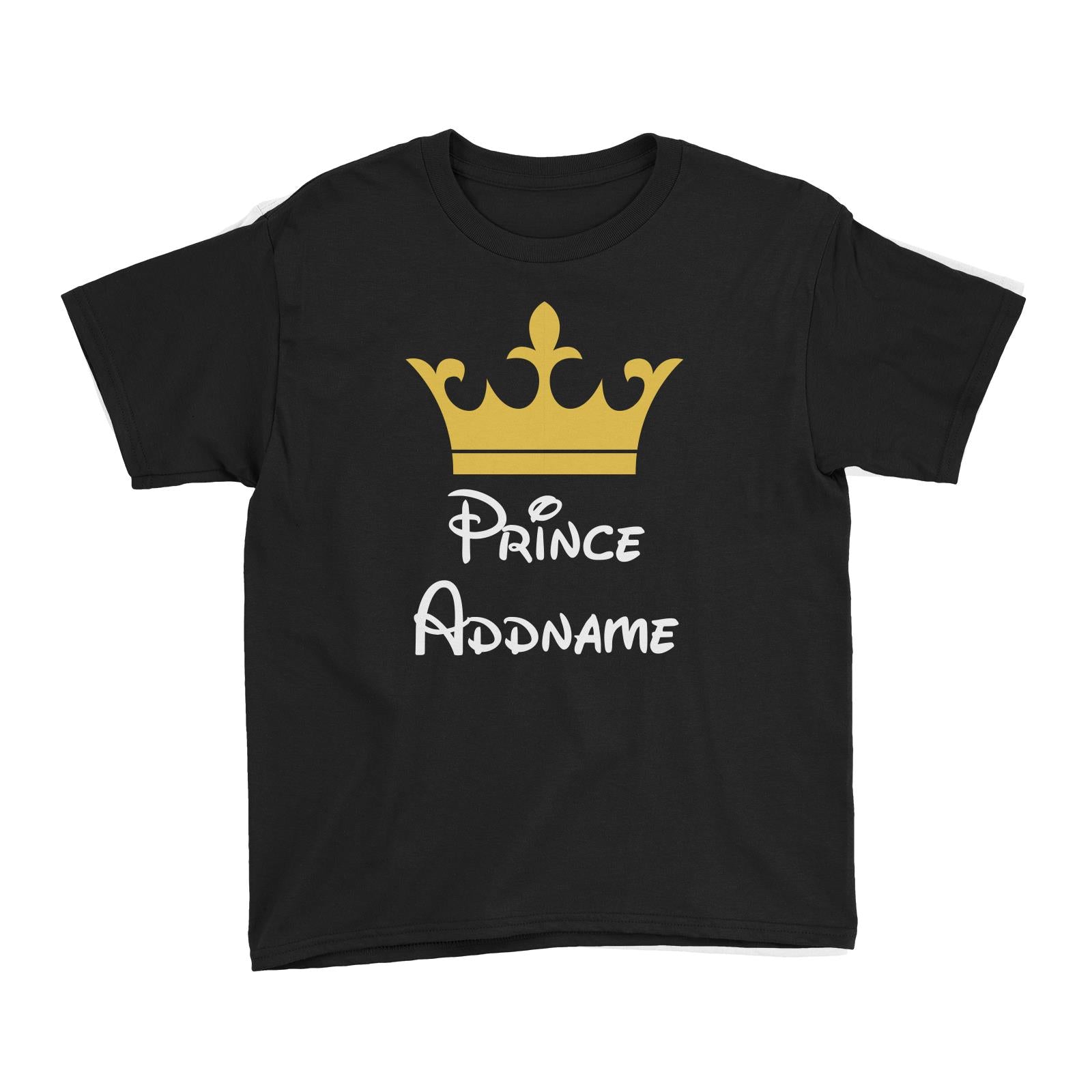 Royal Prince with Crown Addname Kid's T-Shirt
