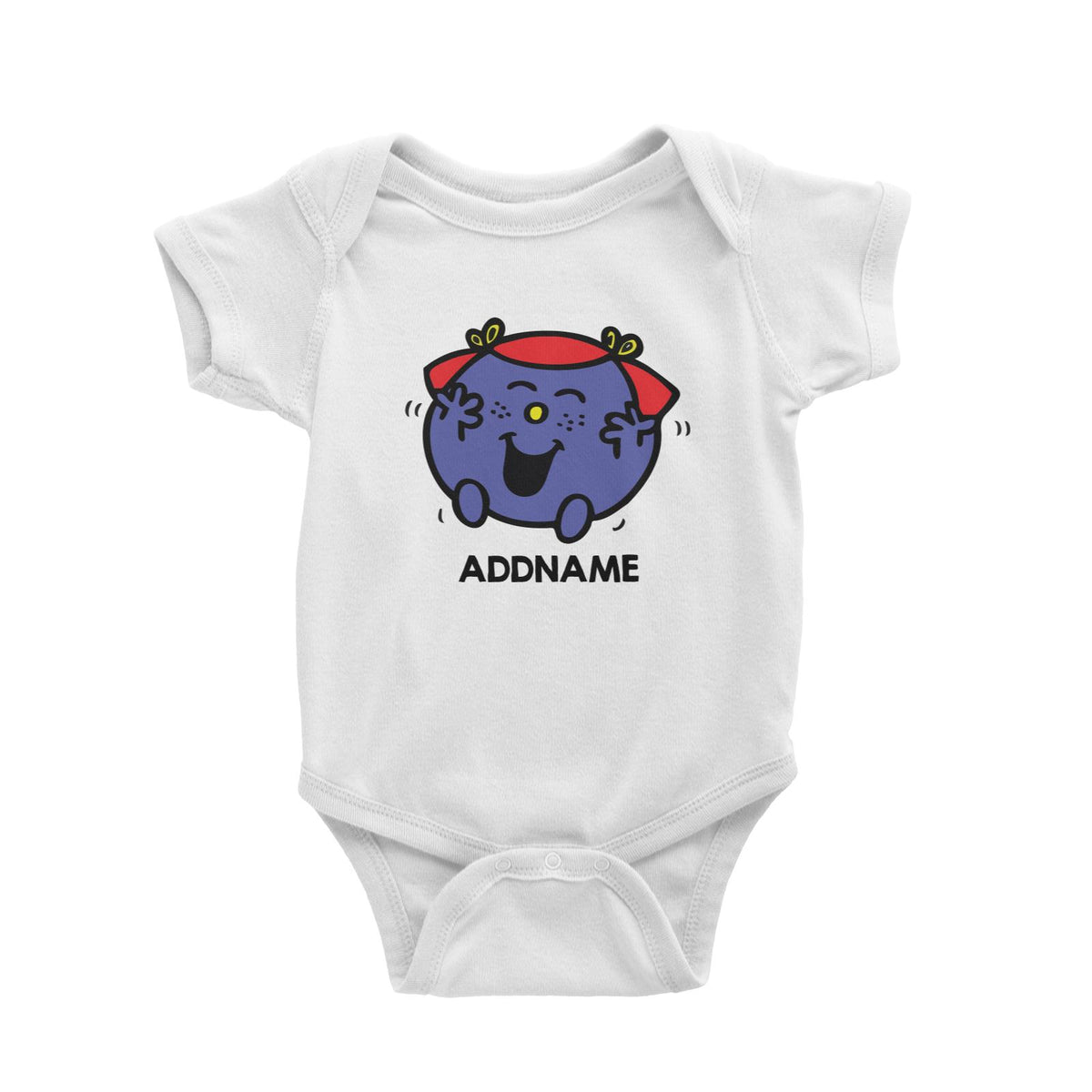 Little Miss Purple Personalised Cartoon White Baby Romper