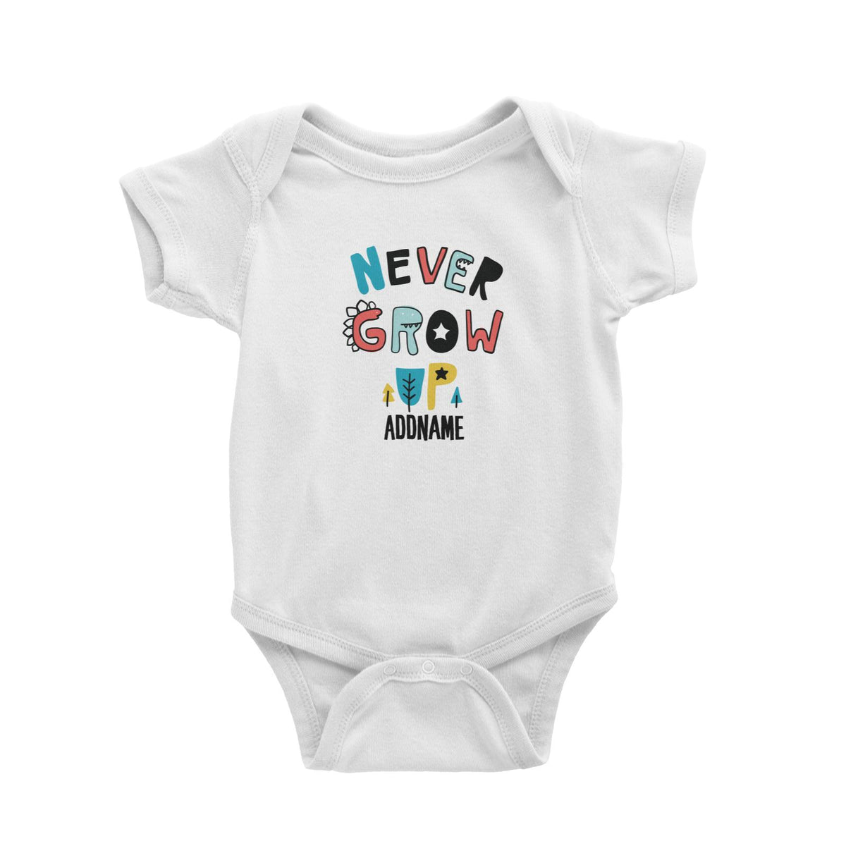 Cool Vibrant Series Never Grow Up Addname Baby Romper [SALE]