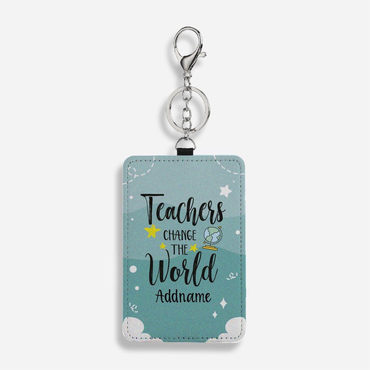 Teachers Change The World Cardholder Keychain