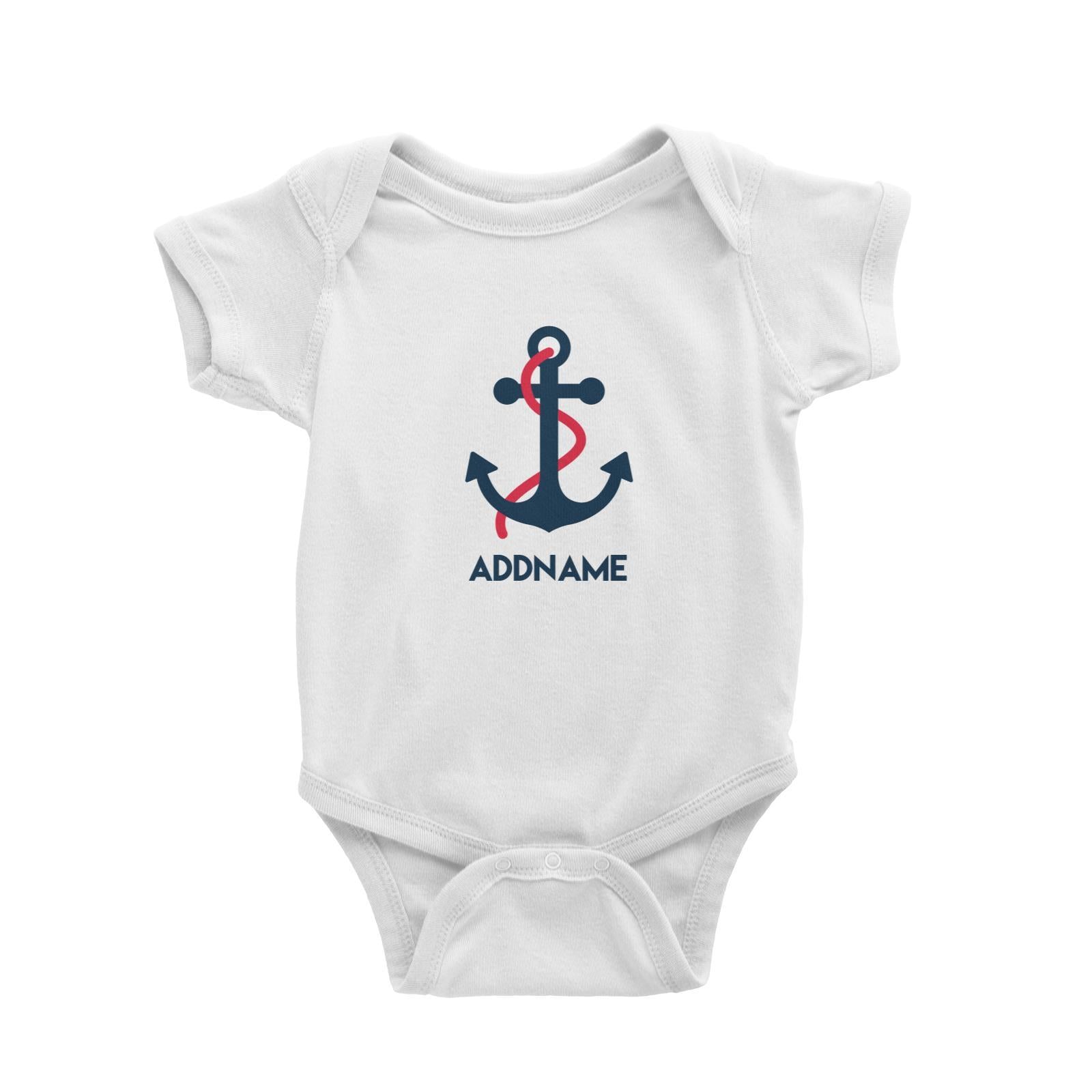 Sailor Anchor Red Addname Baby Romper  Matching Family Personalizable Designs
