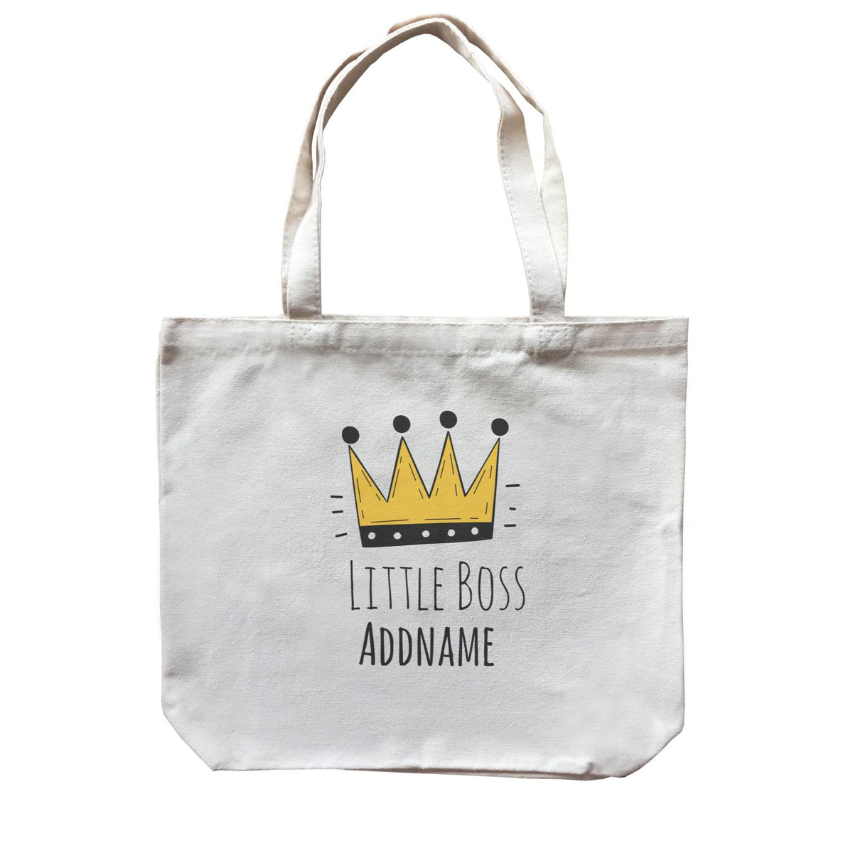 Drawn Crown Little Boss Addname Canvas Bag