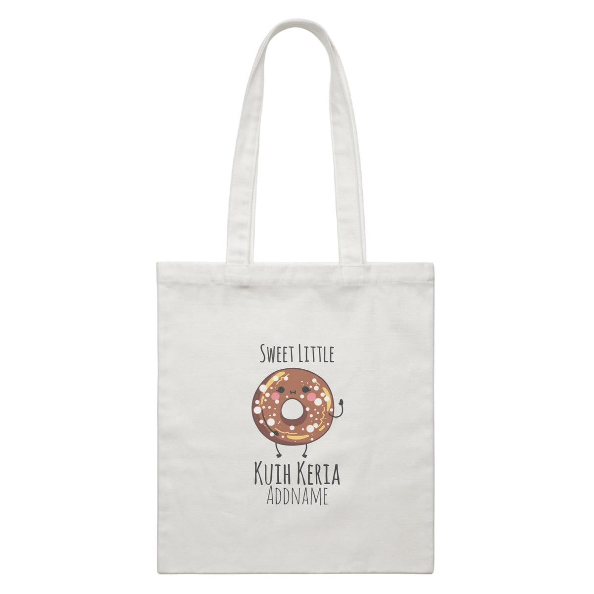 Raya Kuih Sweet 2 Sweet Little Kuih Keria Addname White Canvas Bag