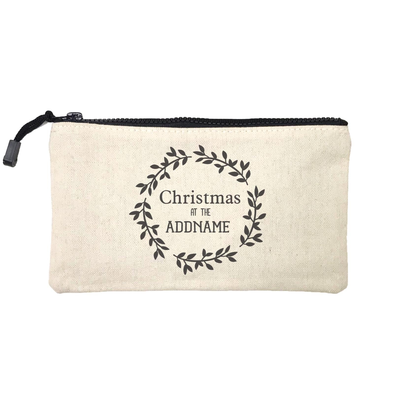 Xmas Christmas At The Flower Wreath Mini Accessories Stationery Pouch