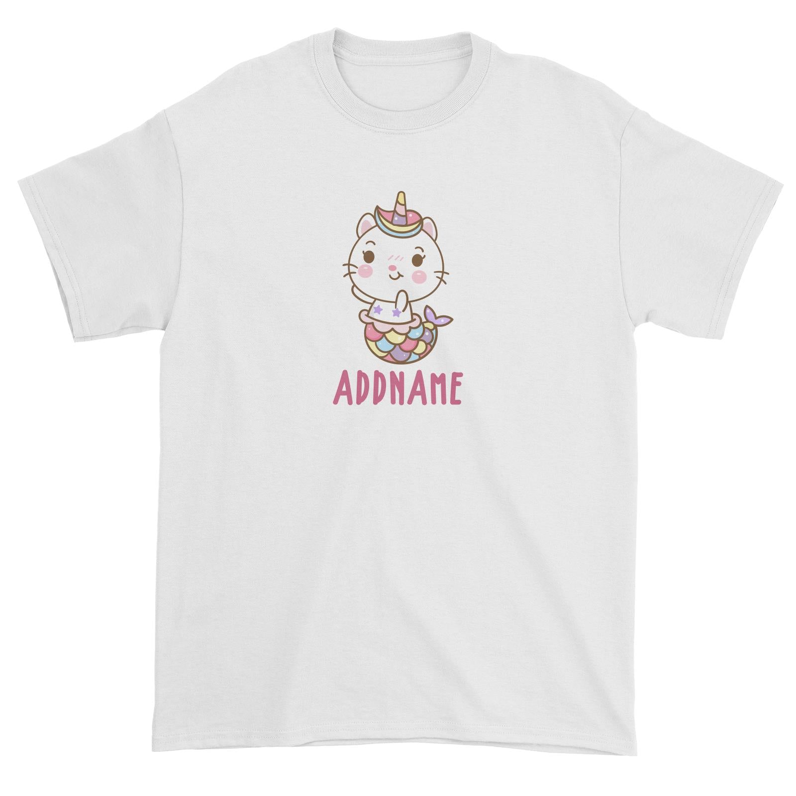 Unicorn And Princess Series Cute Cat Mermaid Addname Unisex T-Shirt