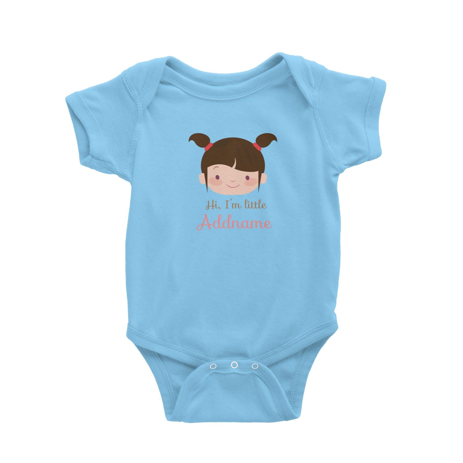 Cute Girl with Two Pony Tails I Am Little Addname Baby Romper