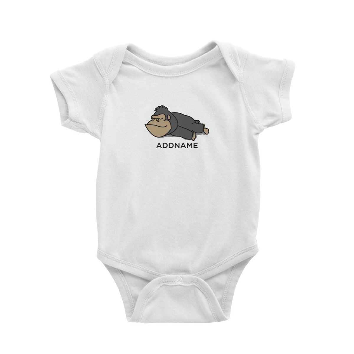 Lazy Gorilla Addname Baby Romper
