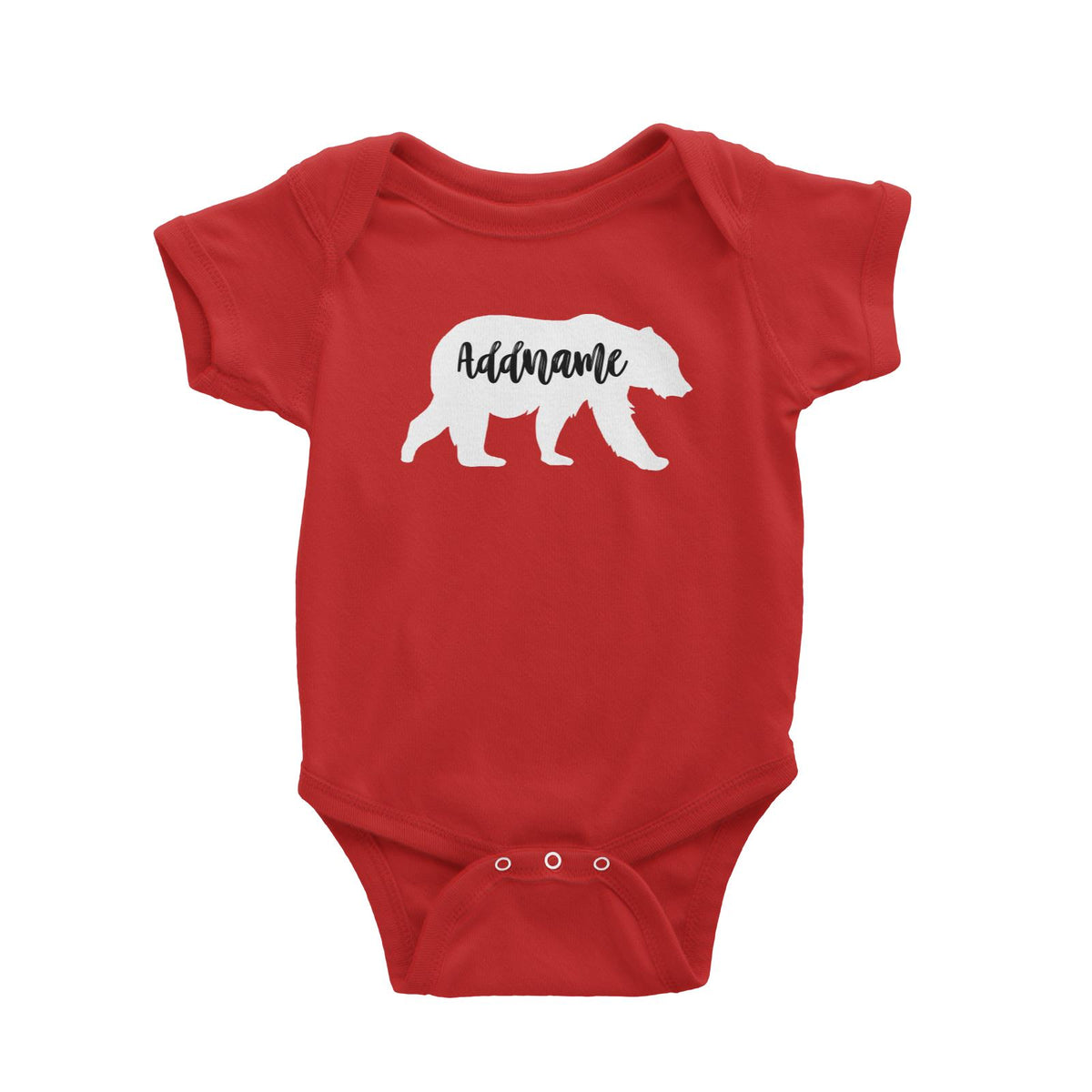 Cute Bear Silhouette Addname Baby Romper
