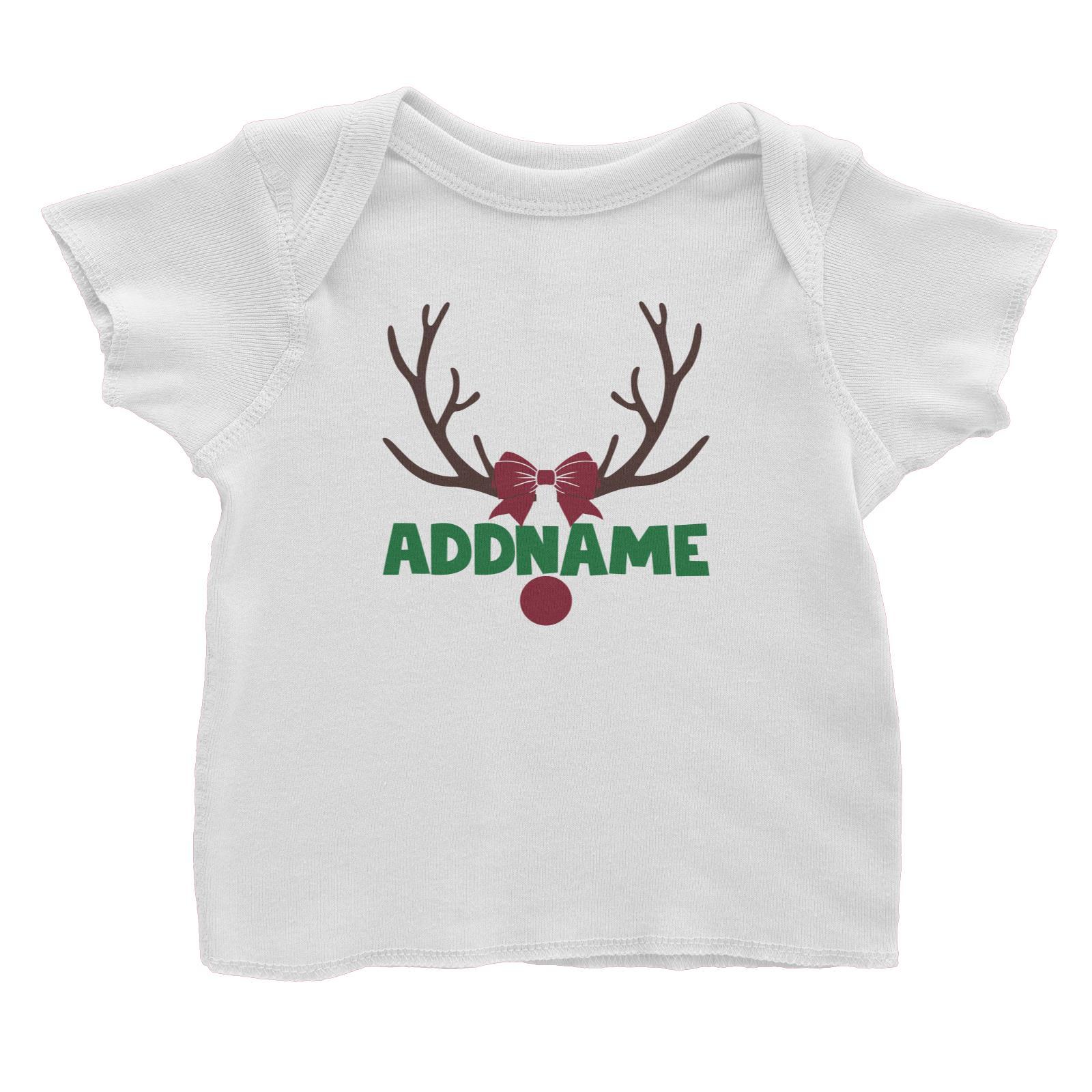 Xmas Rudolf Antler and Nose with Ribbon Baby T-Shirt