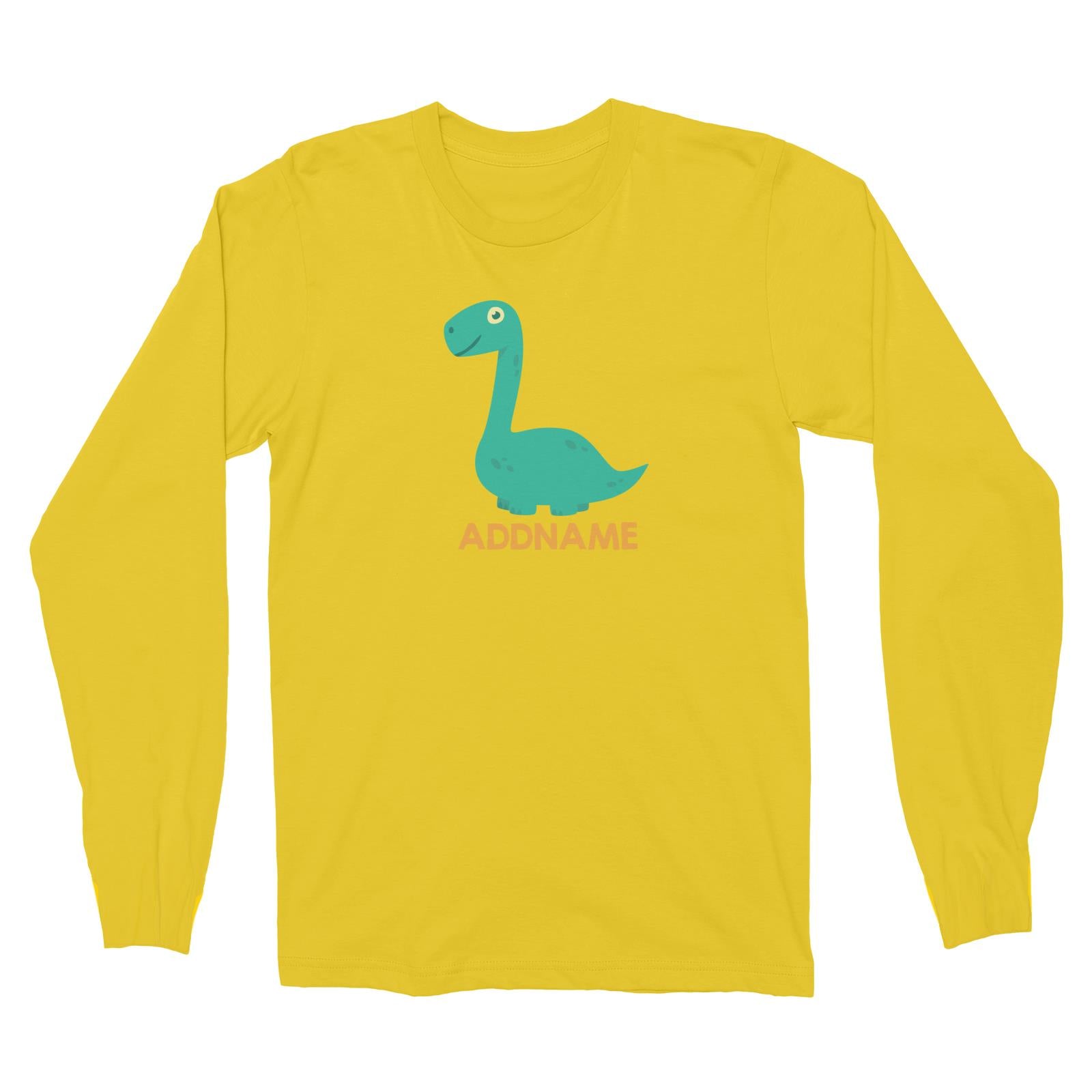 Cute Long Neck Dinosaur Personalizable Design Long Sleeve Unisex T-Shirt