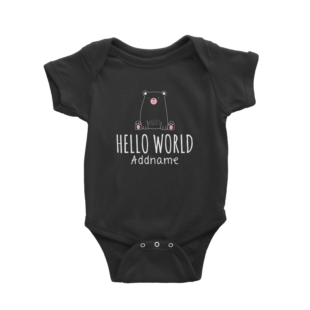 Cute Animals and Friends Series 2 Bear Hello World Addname Baby Romper