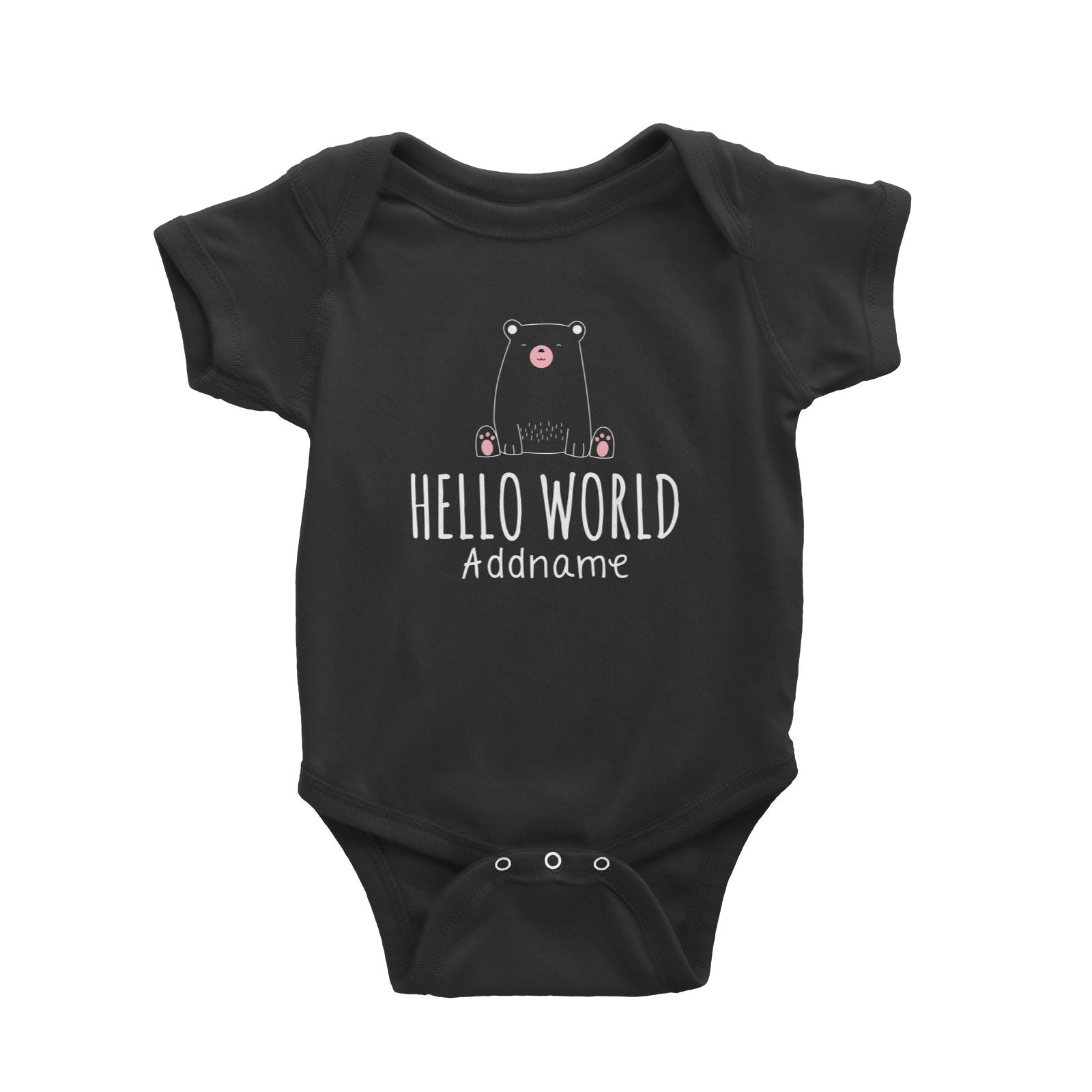 Cute Animals and Friends Series 2 Bear Hello World Addname Baby Romper