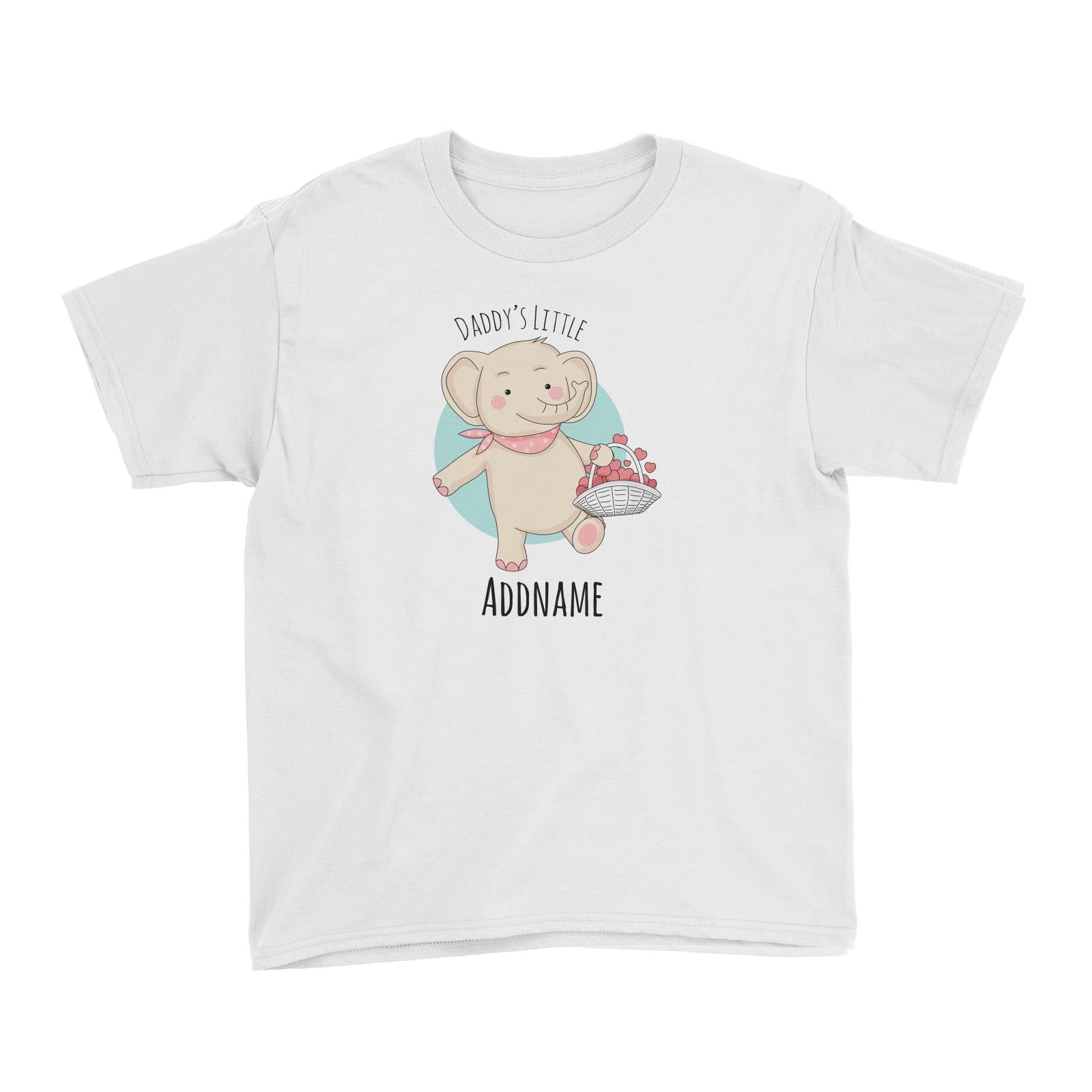 Sweet Animals Sketches Elephant Daddy's Little Addname Kid's T-Shirt