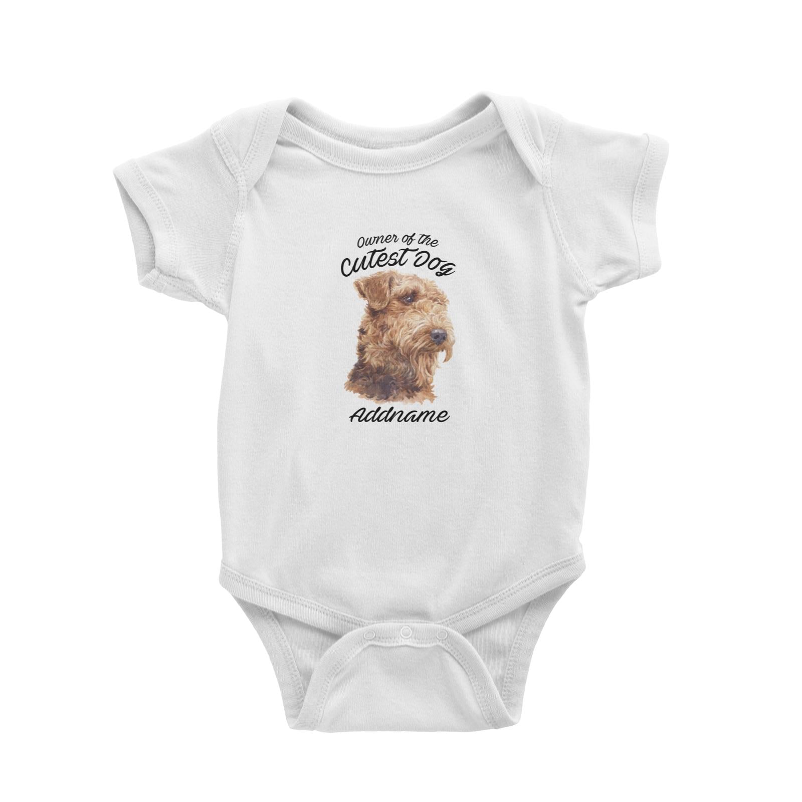Watercolor Dog Owner Of The Cutest Dog Airedale Terrier Addname Baby Romper