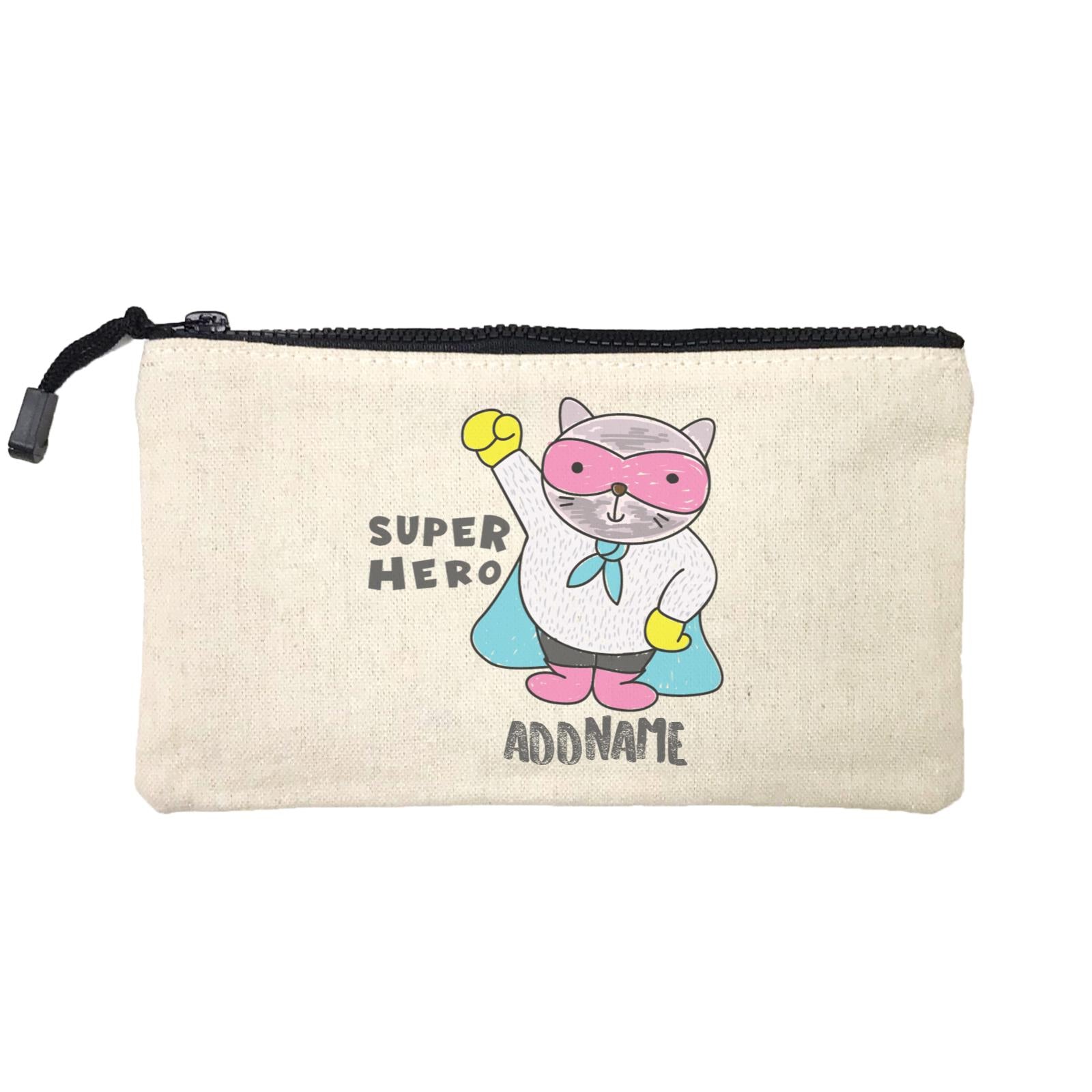 Cool Cute Animals Cats Super Hero Addname Mini Accessories Stationery Pouch