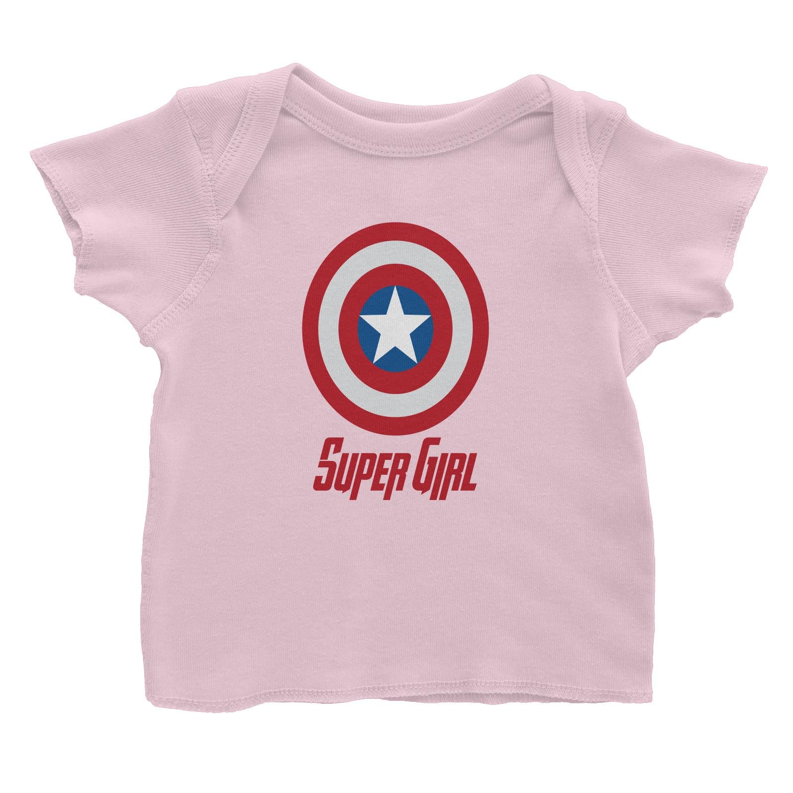 Superhero Shield Super Girl Baby T-Shirt  Matching Family