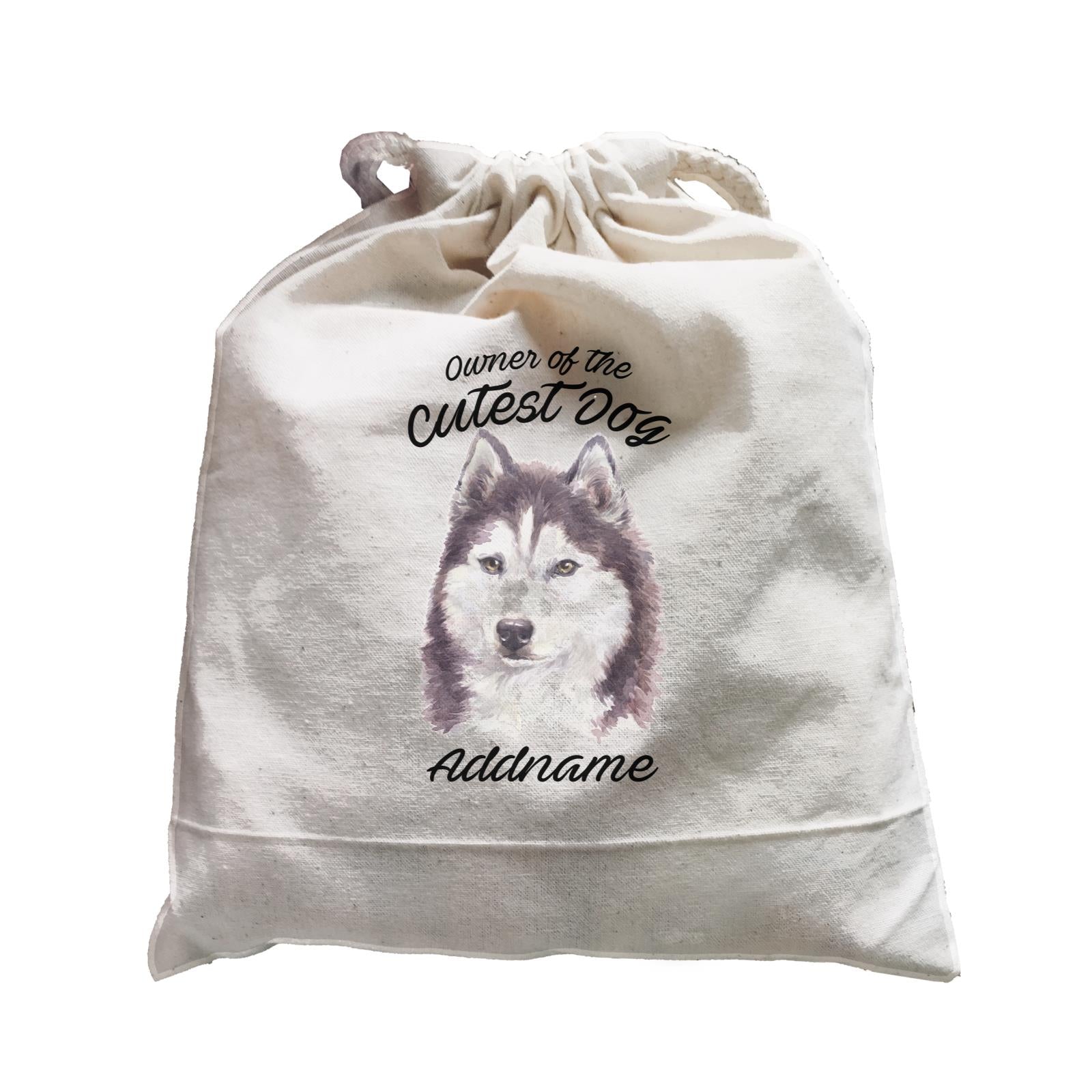 Watercolor Dog Owner Of The Cutest Dog Siberian Husky Cool Addname Satchel