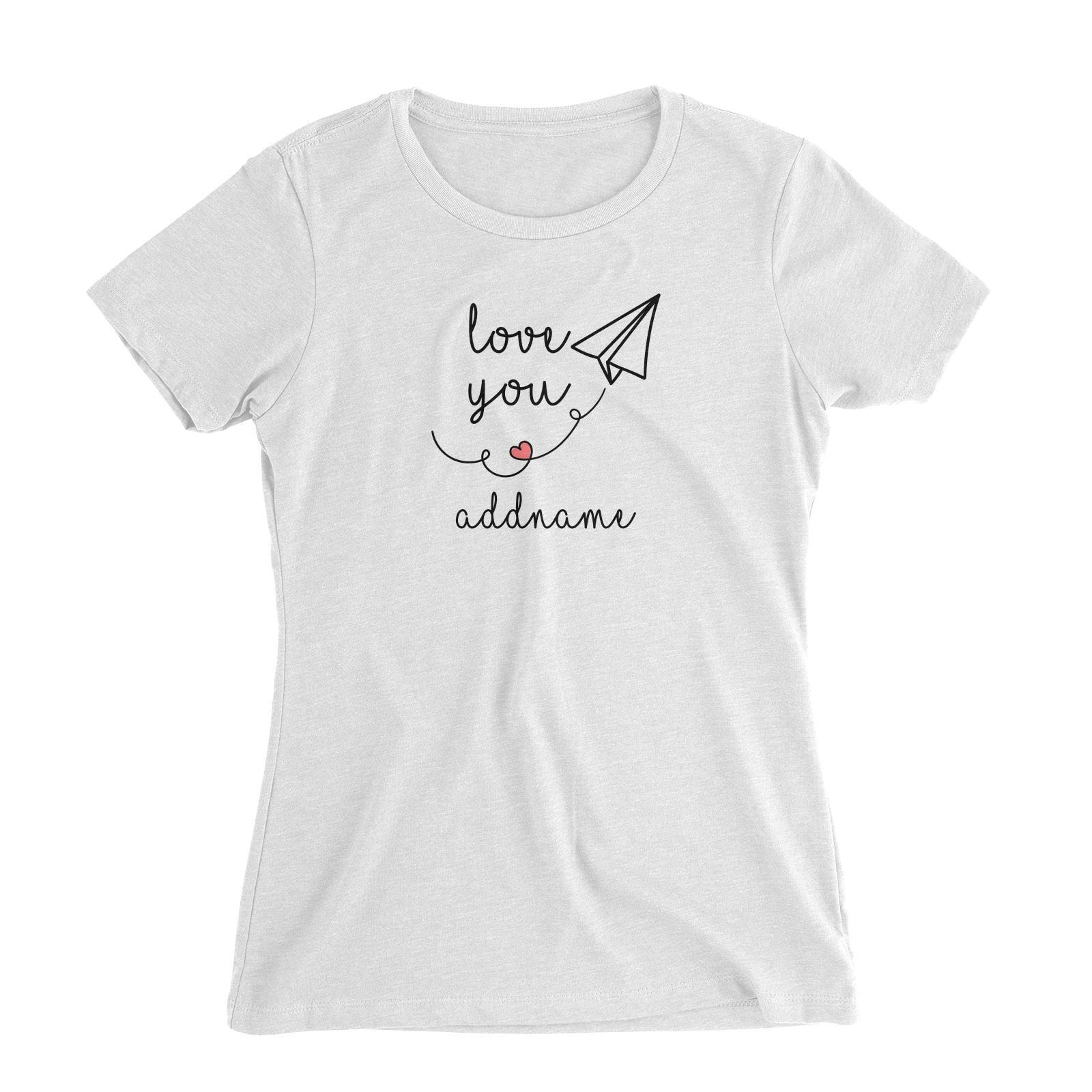 Love You Paper Plane Women's Slim Fit T-Shirt